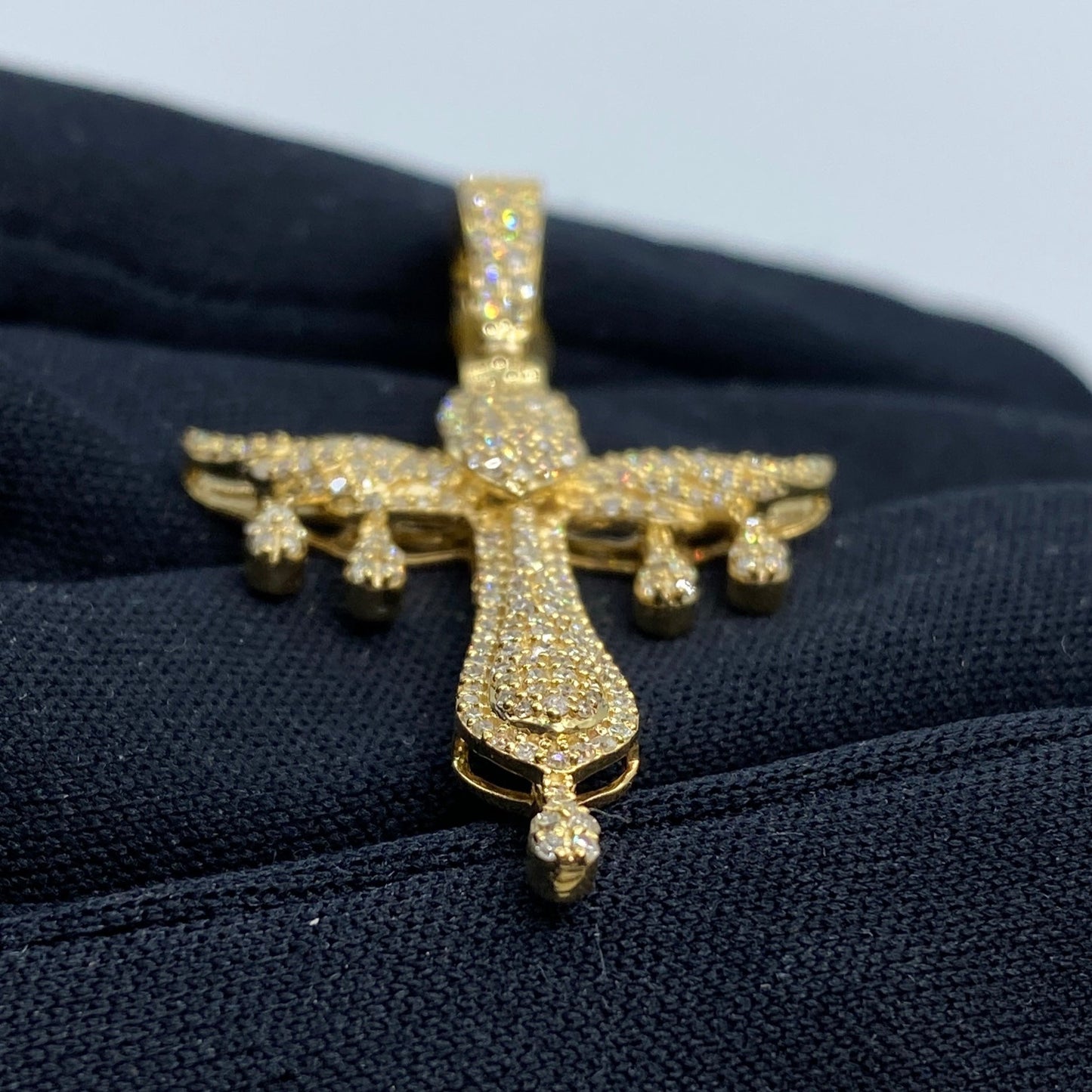 10K Love Angel Cross Diamond Pendant