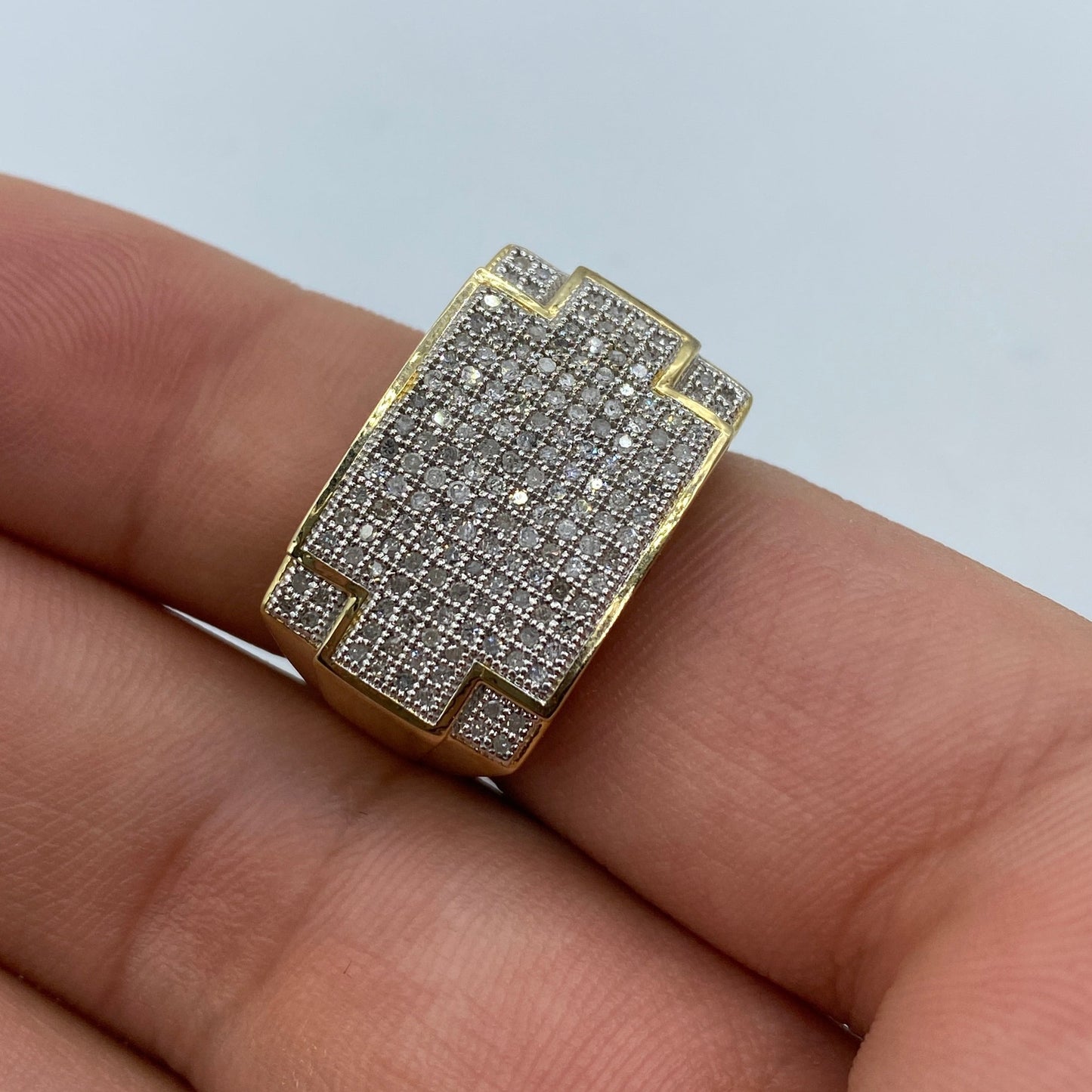 10K Rectangle Puzzle Piece Diamond Ring