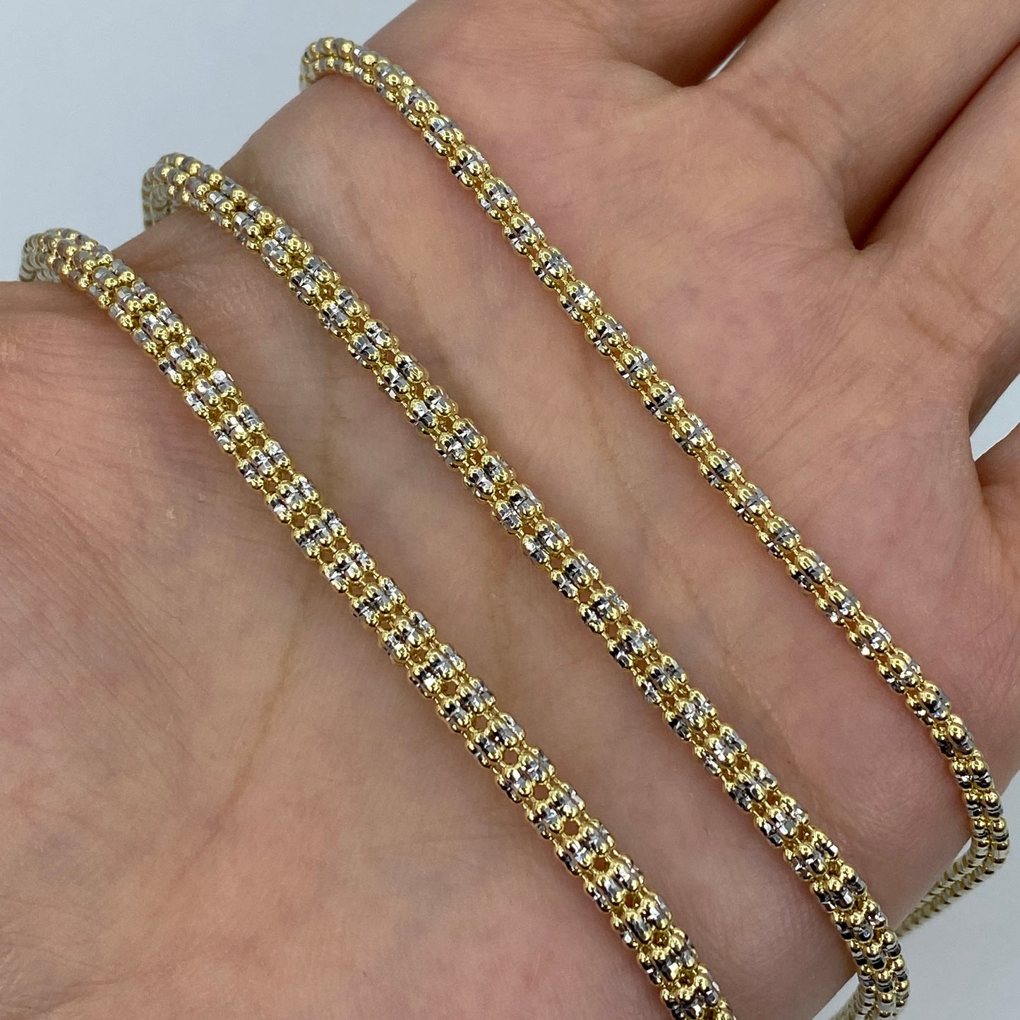 14K Ice Chain in Yellow Gold 18-24" Full Collection