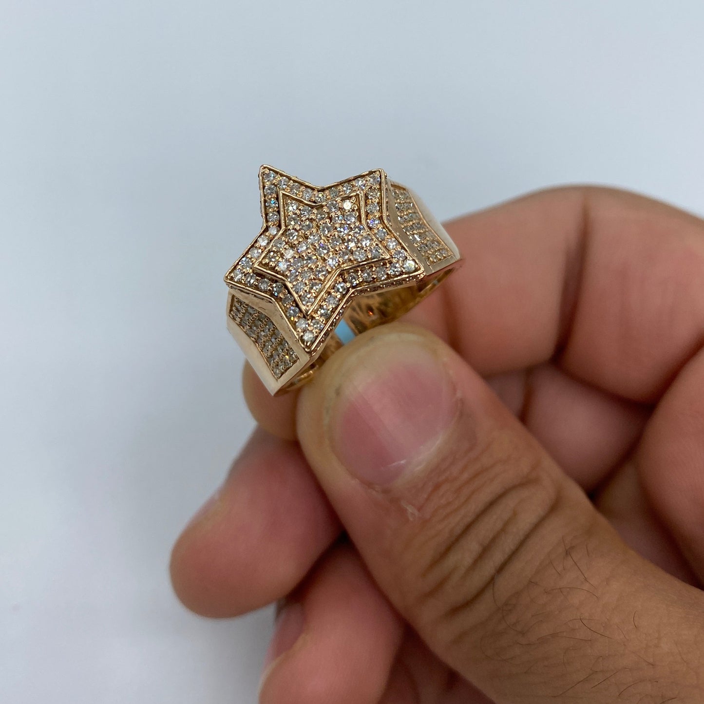 14K Rose Star Diamond Ring