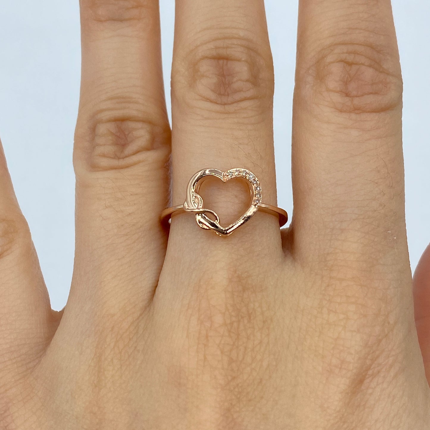 14K Heart Infinity Diamond Ring