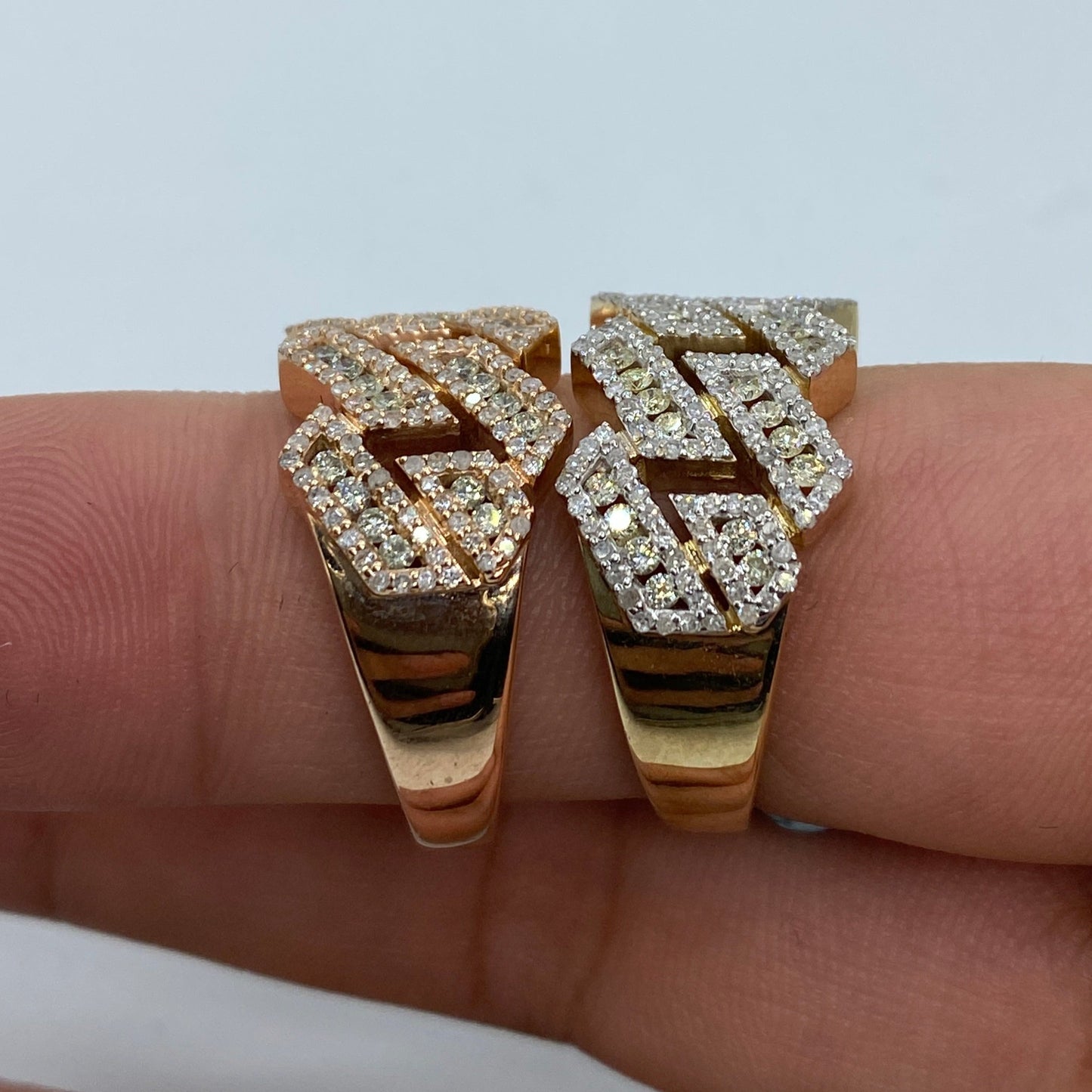 14K Gold 13MM Hawaiian Cuban Link Diamond Ring