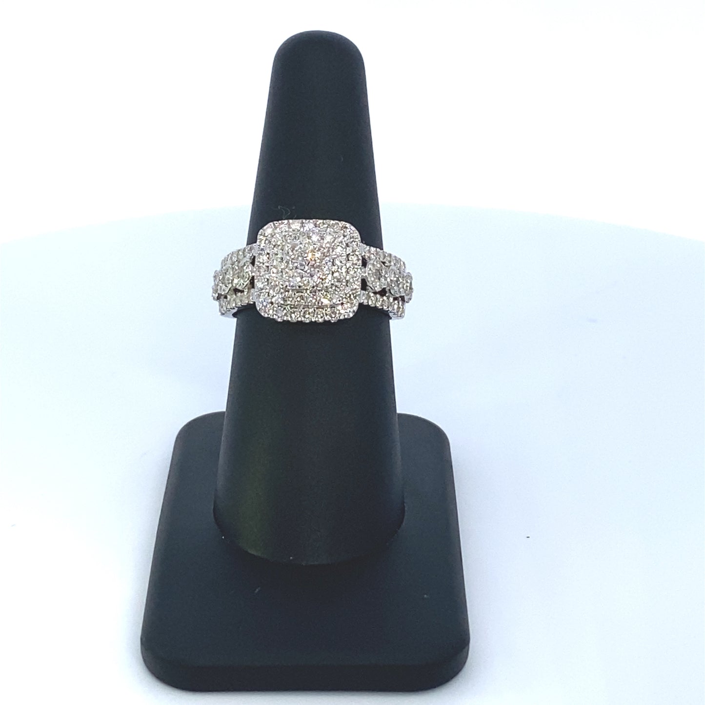 10K Square Cake Diamond Ring