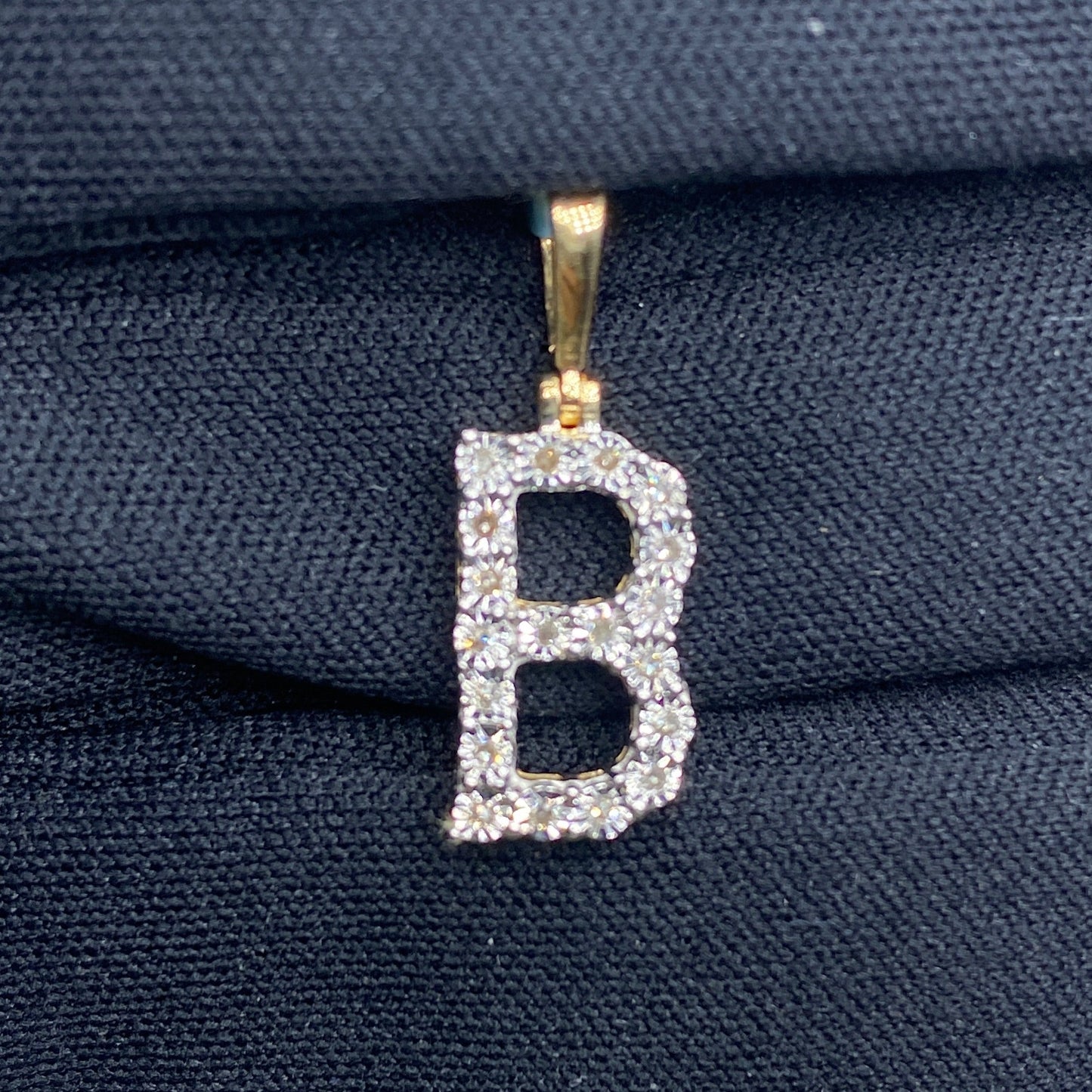 14k Single Stone Initial B Pendant
