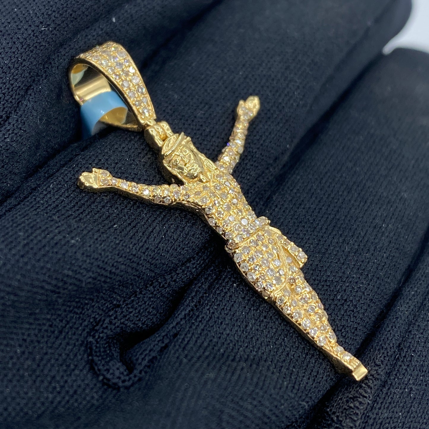14K Crucified Jesus Diamond Pendant
