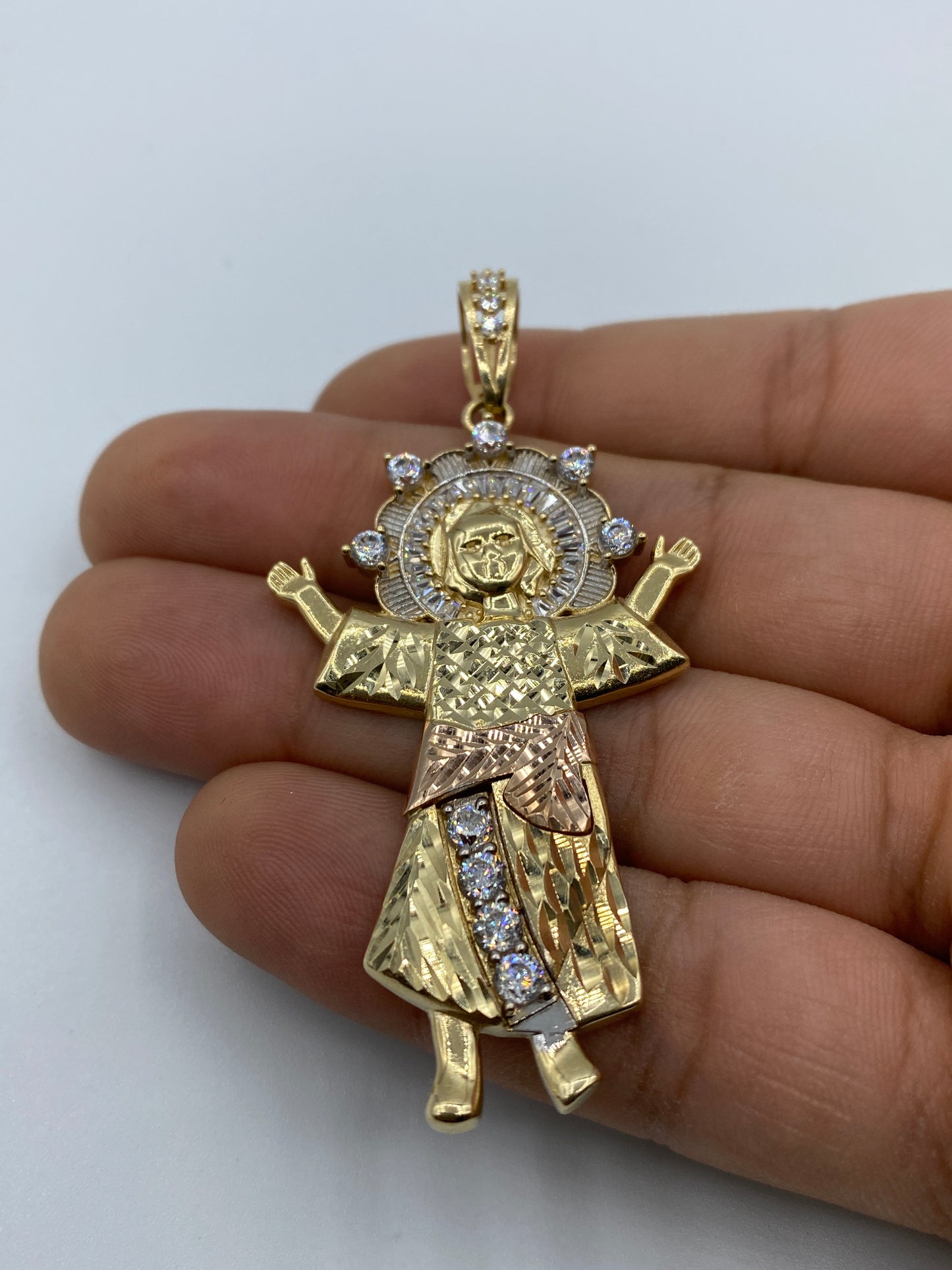 14K Baby Jesus Pendant 2.75"