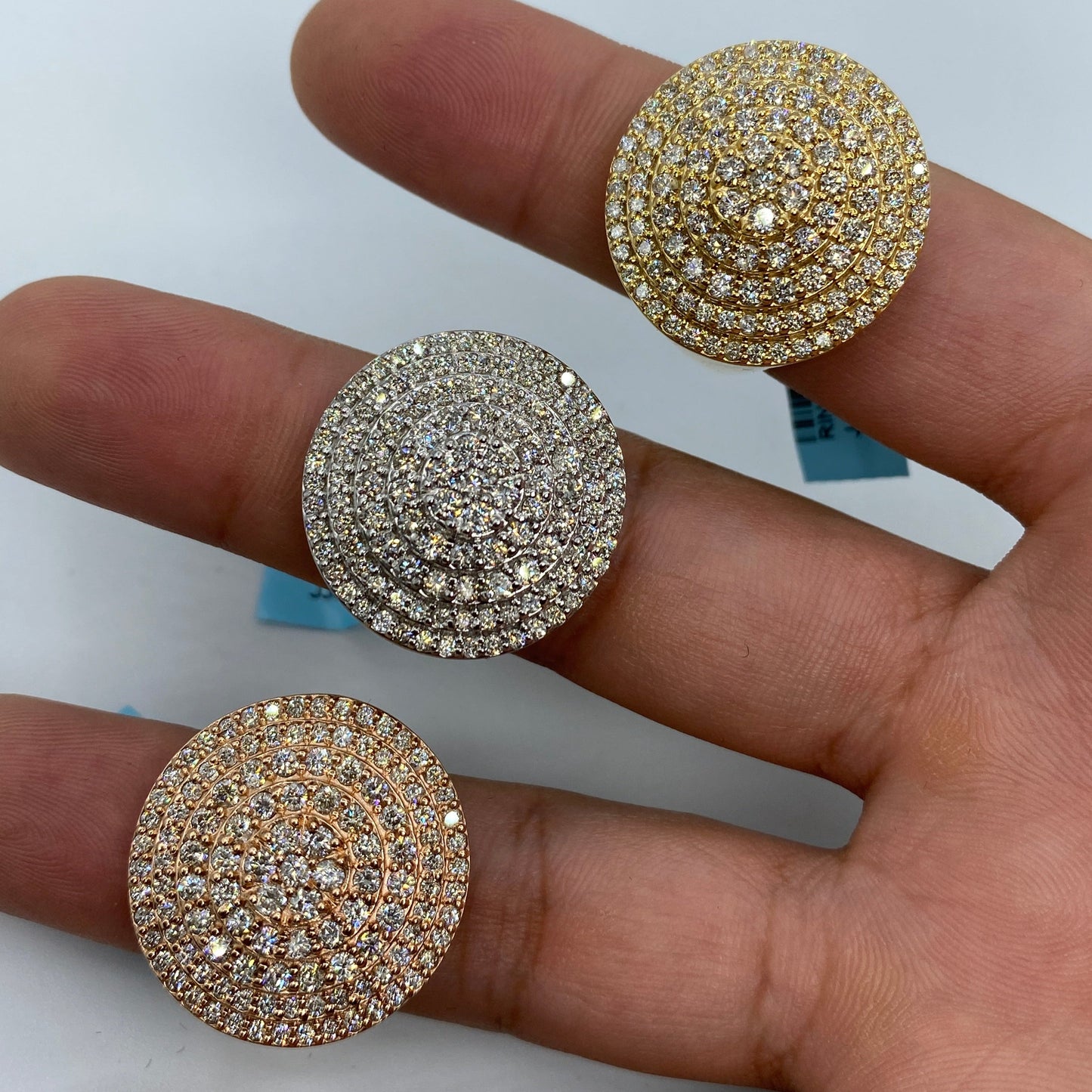 14K Flat Cake Diamond Ring