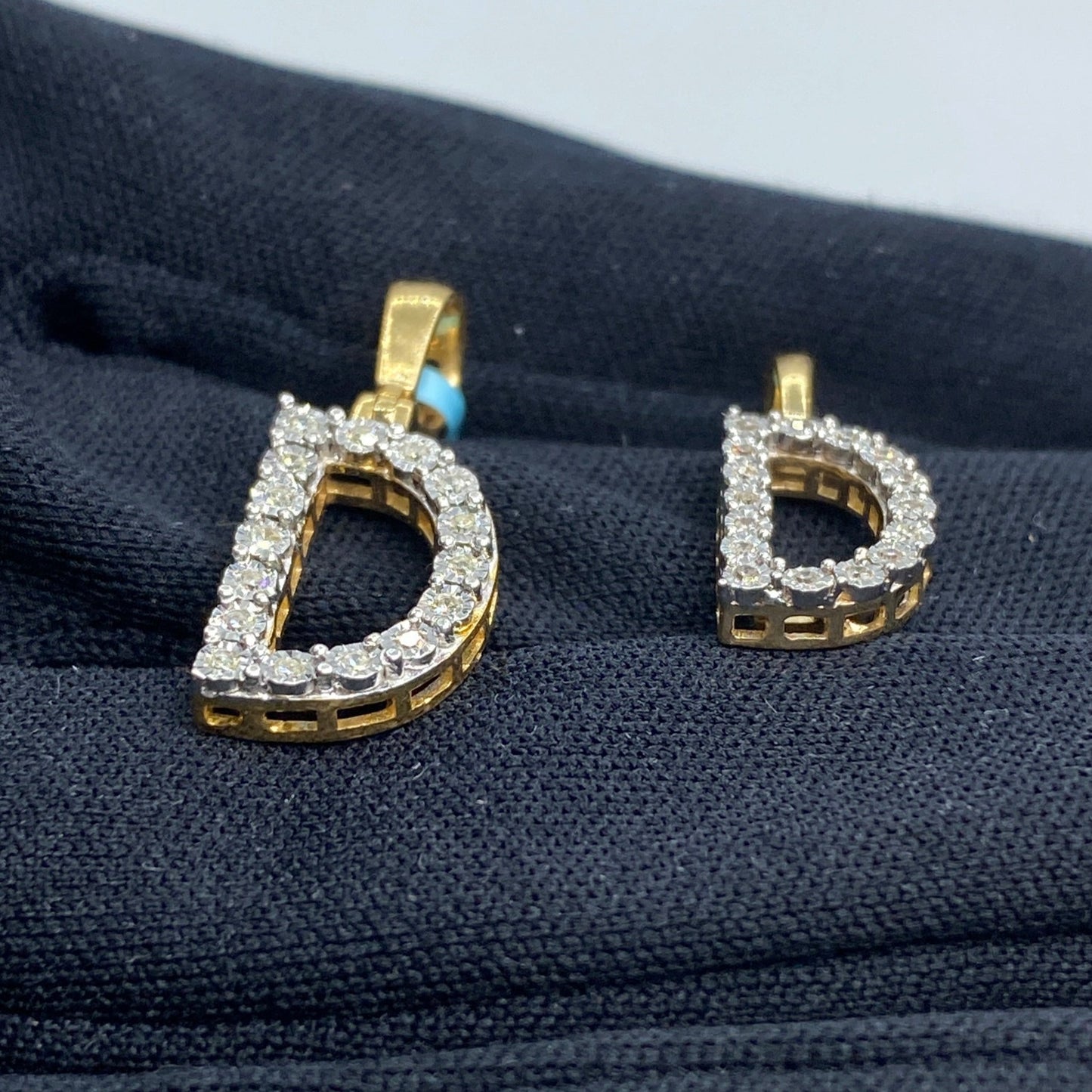 14k Single Stone Initial D Pendant