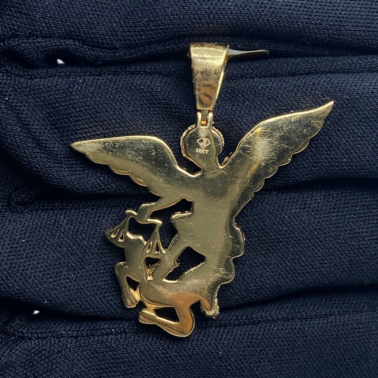 10K Saint Michael Diamond Pendant