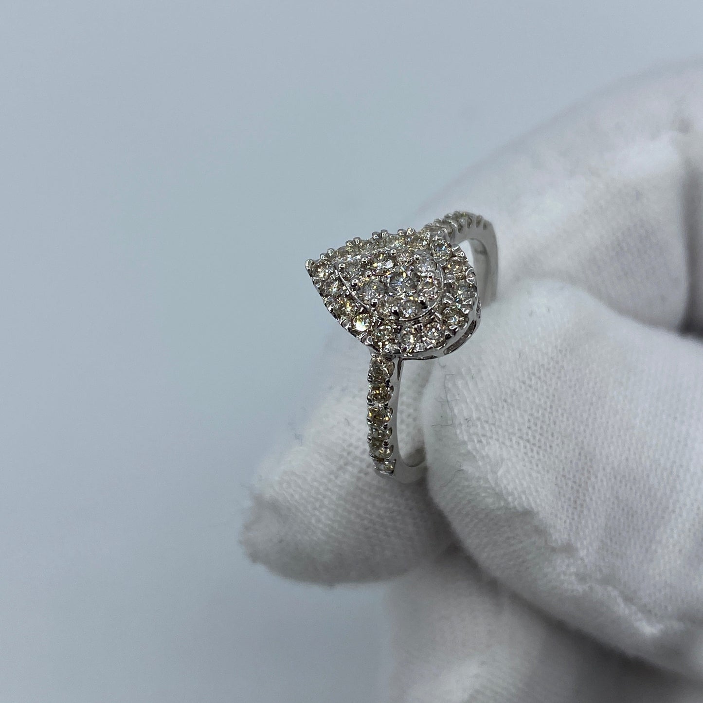 14K Small Pear Shape Diamond Engagement Ring