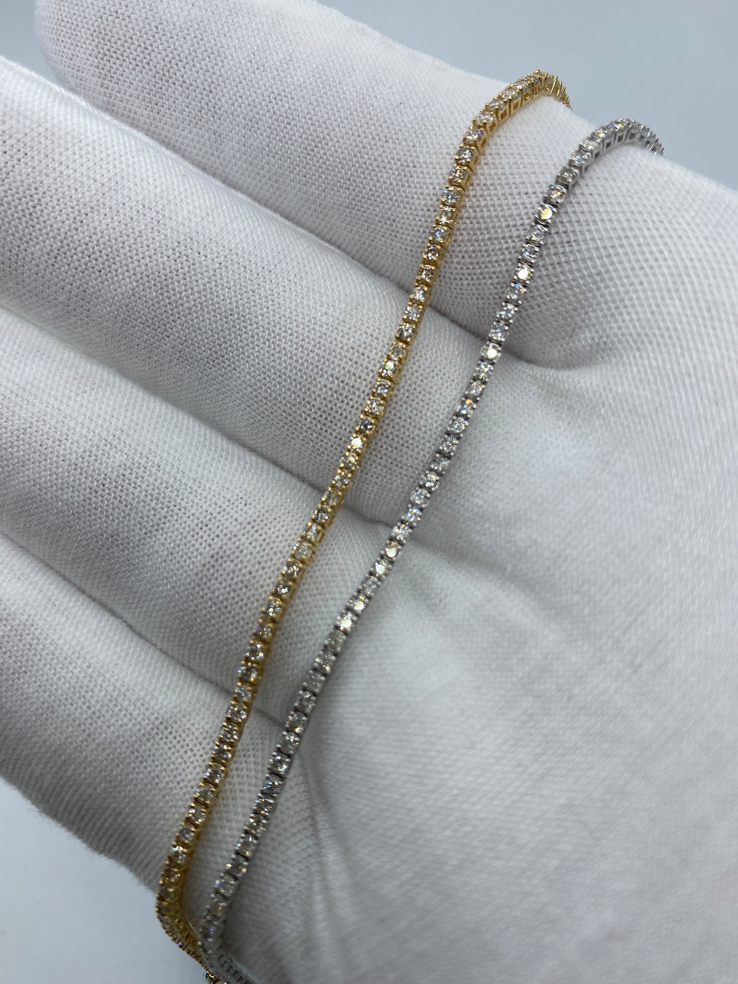 14K 1.6MM Tennis Diamond Bracelet 7"