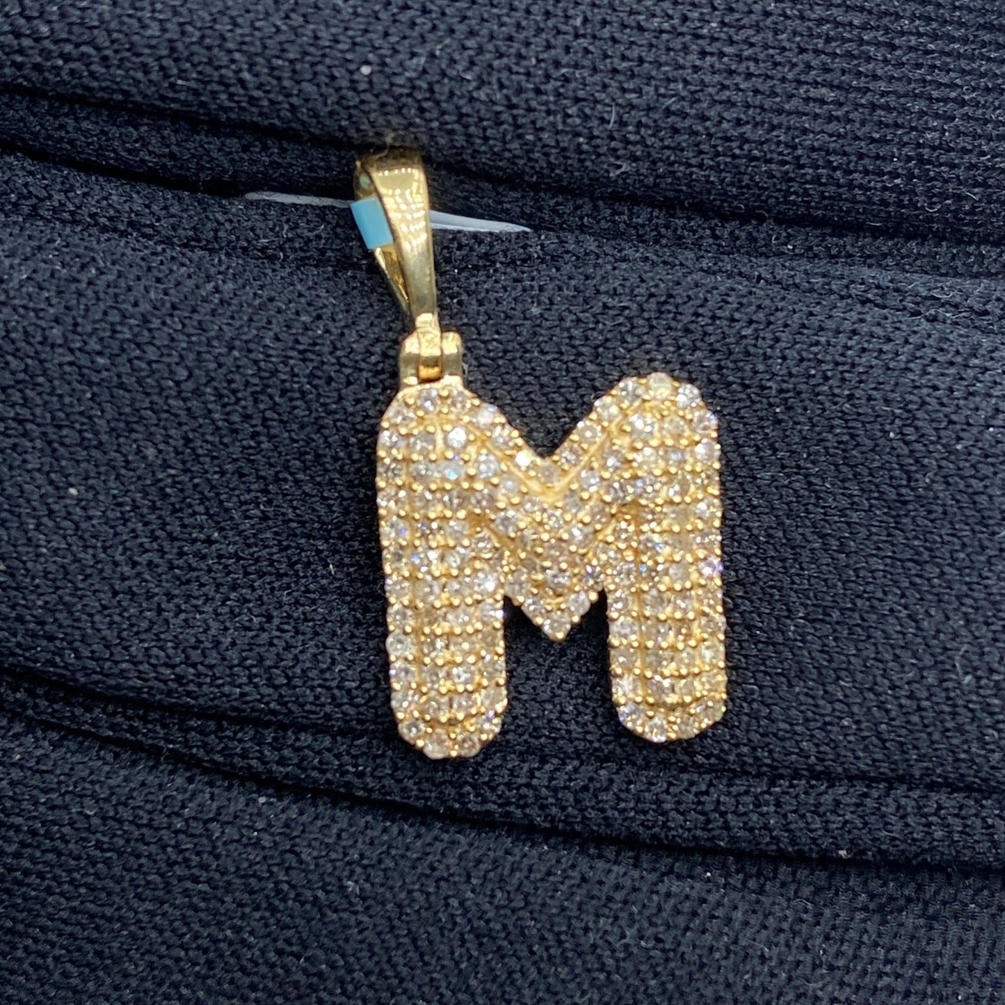 14k Initial M Bubble Pendant