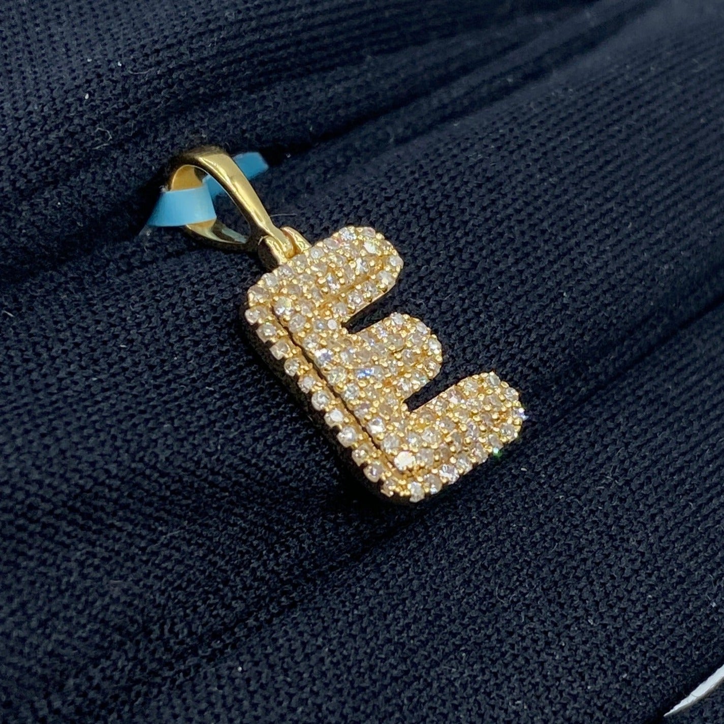 14k Initial E Bubble Pendant