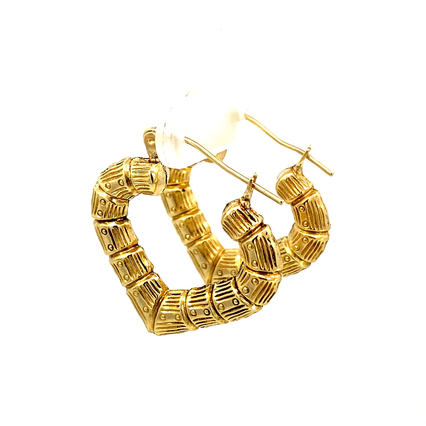 Bamboo Heart Earrings 1.0”