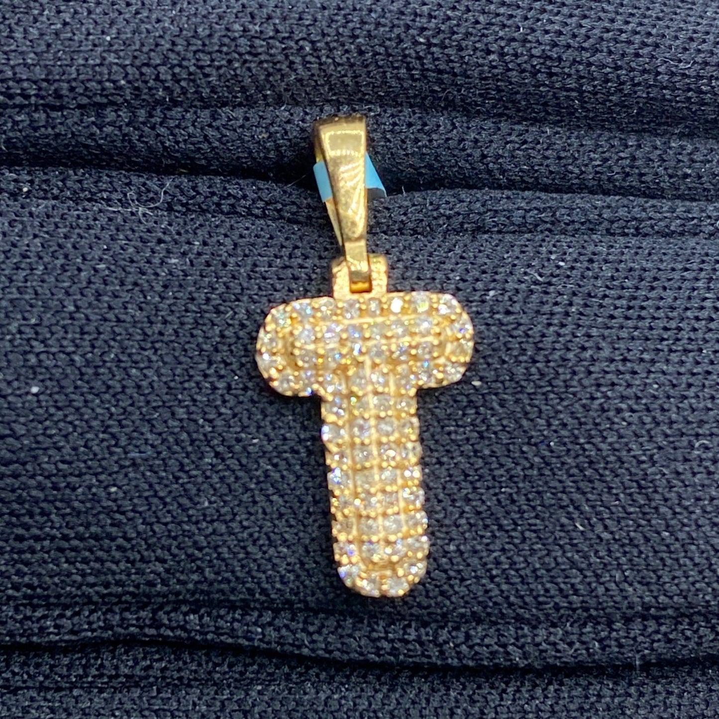 14k Initial T Bubble Pendant