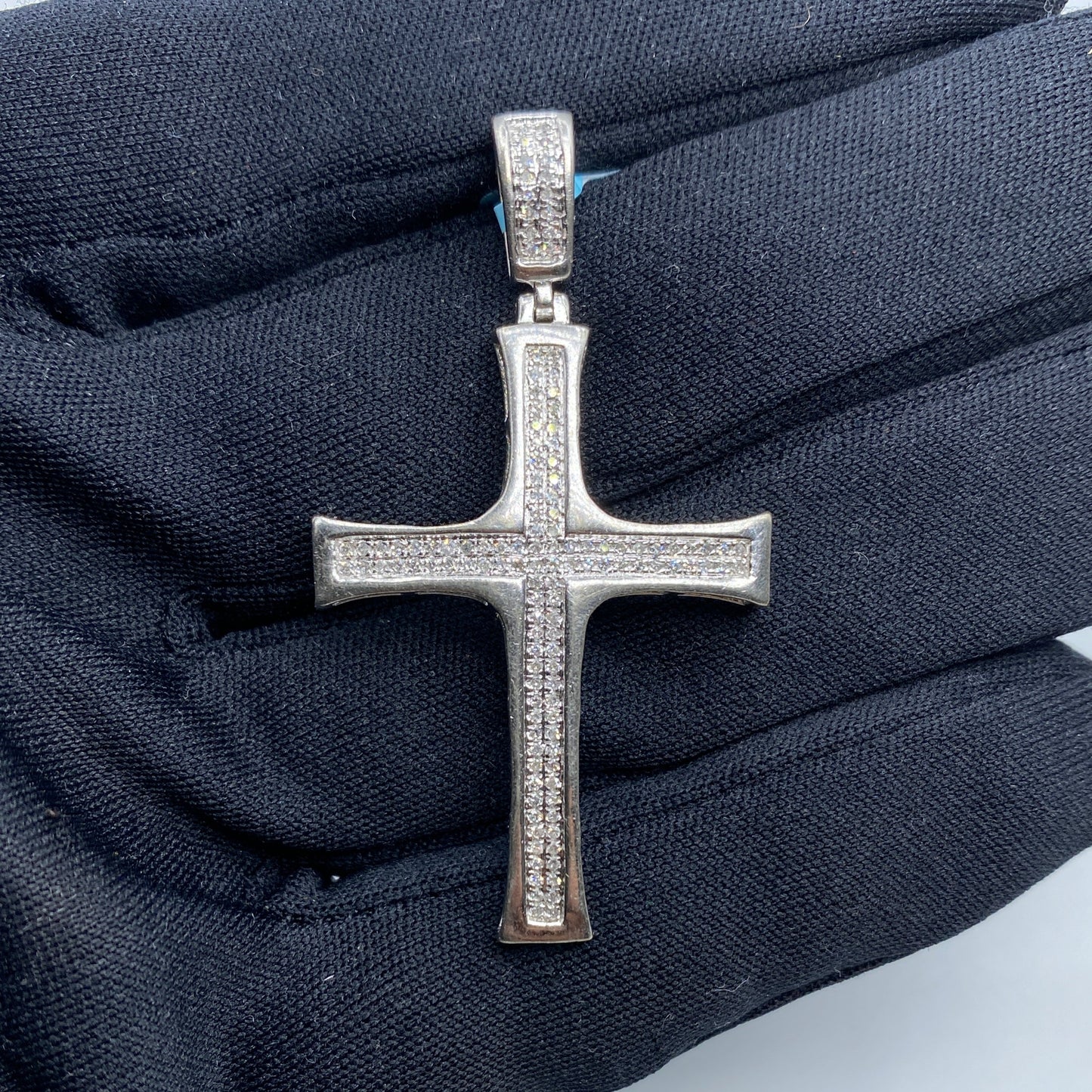 14K Latin Cross Diamond Pendant