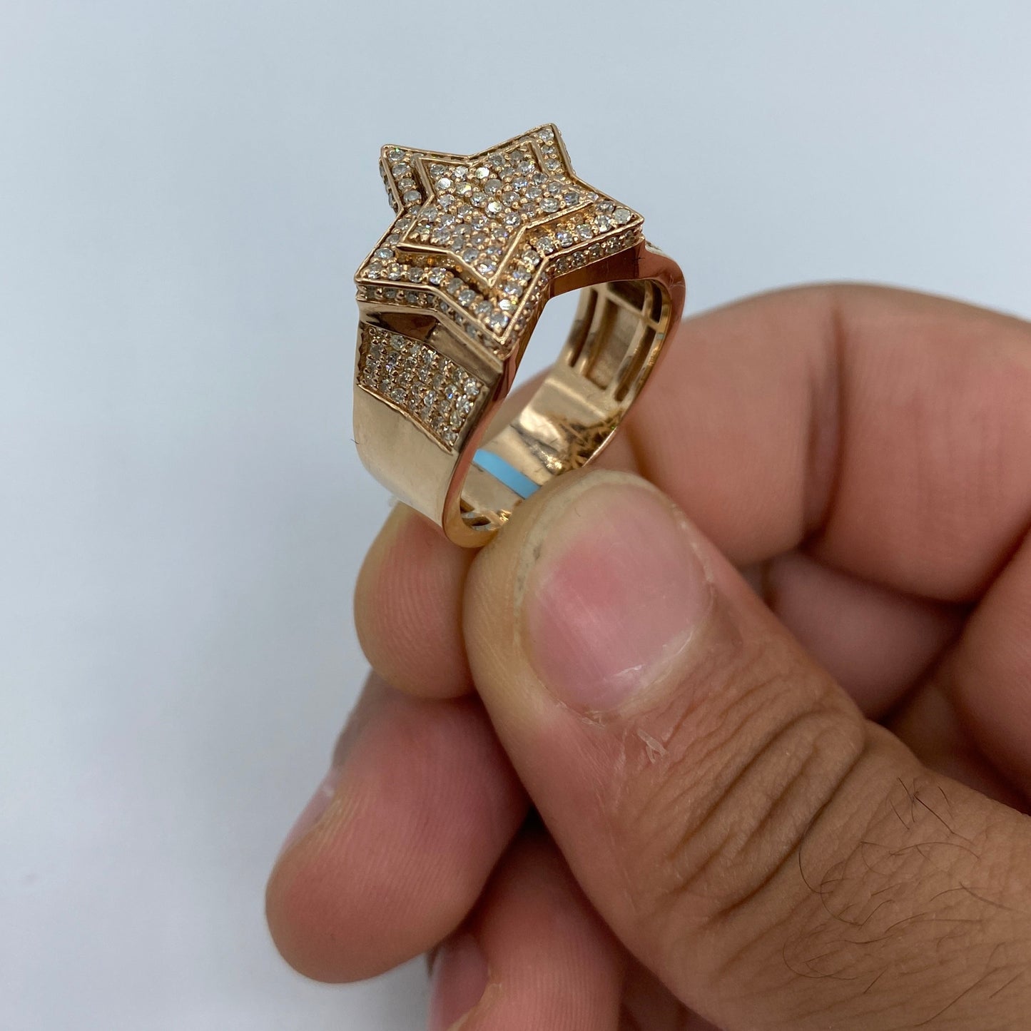 14K Rose Star Diamond Ring