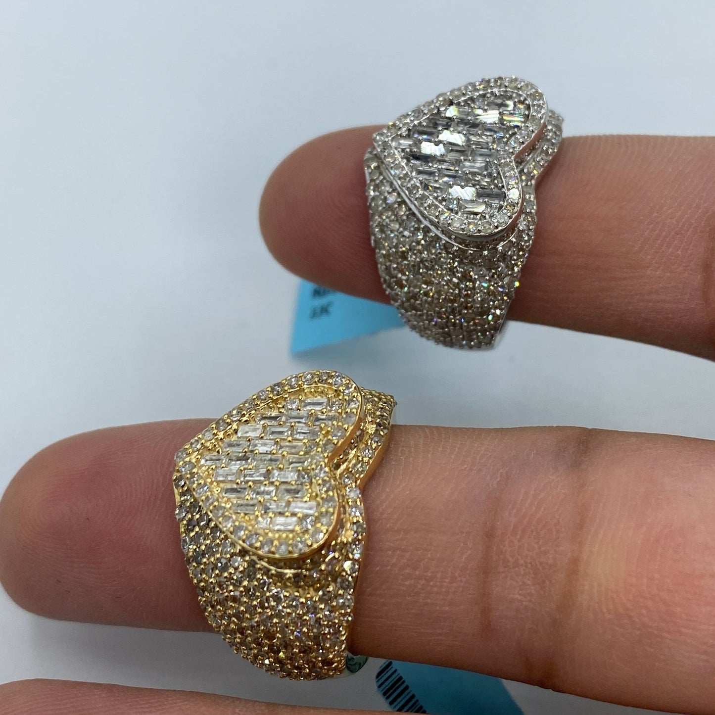 14K Heart Diamond Baguette Ring