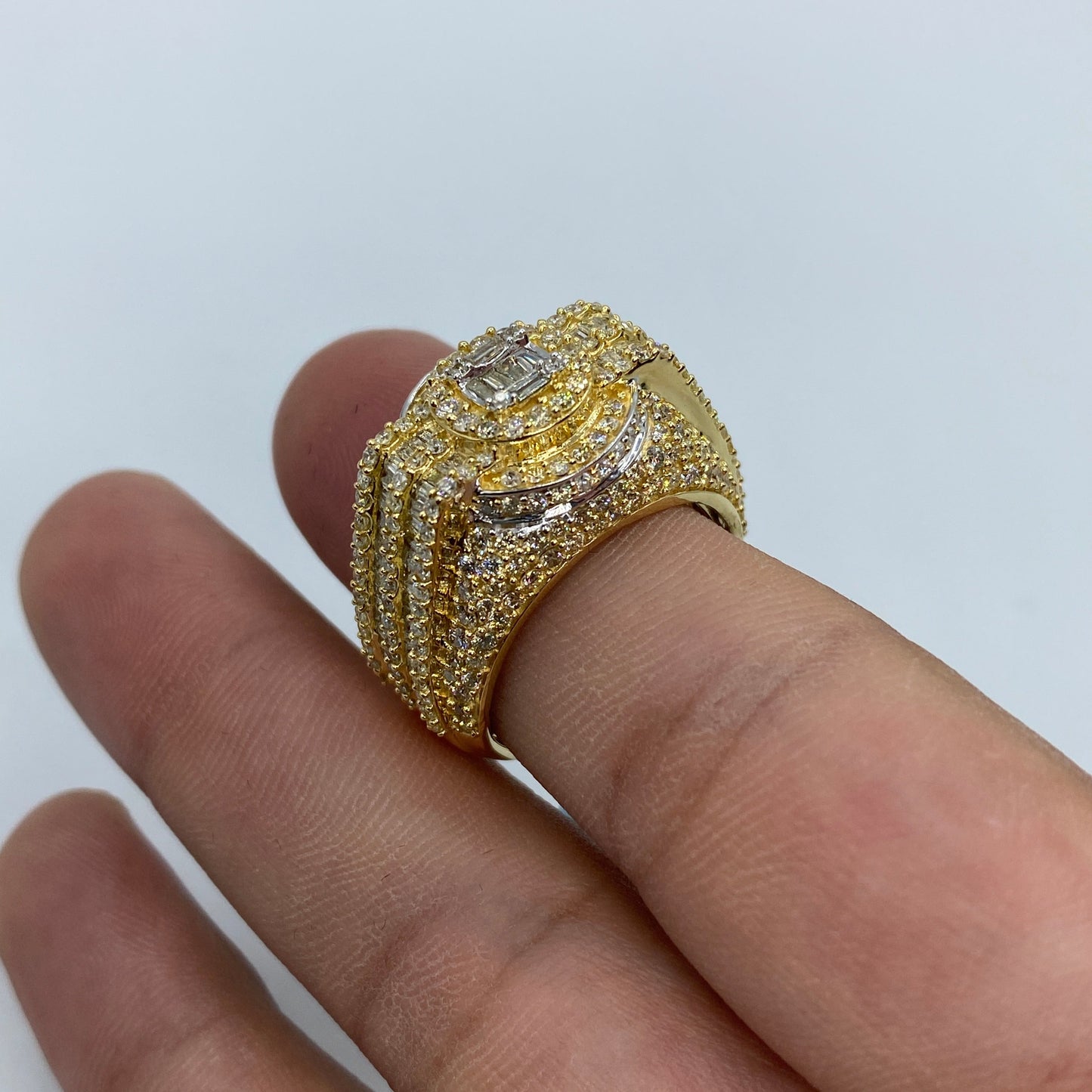 14K Diamond Baguette Castle Ring