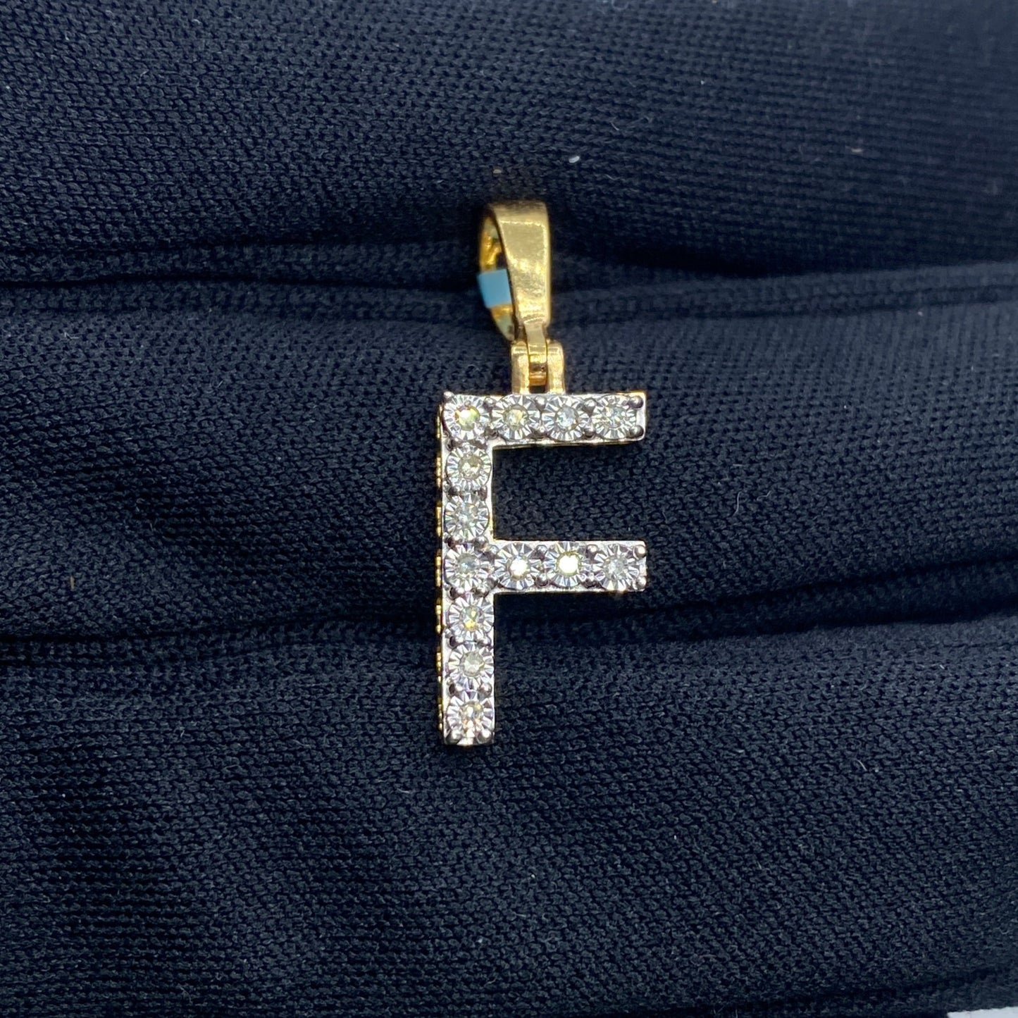 14k Single Stone Initial F Pendant