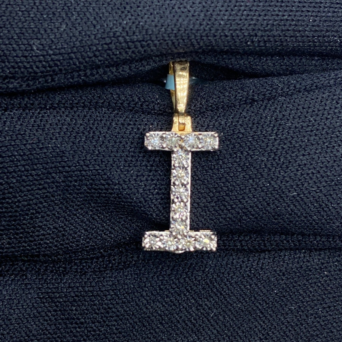 14k Single Stone Initial I Pendant