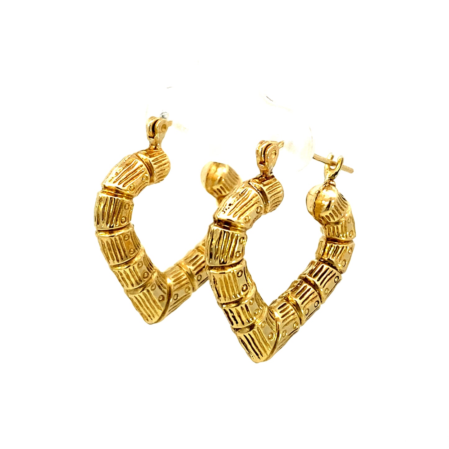 Bamboo Heart Earrings 1.0”