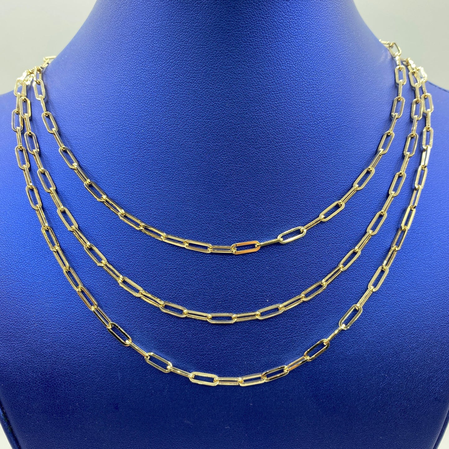 14K Gold 3.8MM Paper Clip Chain 16"-20"