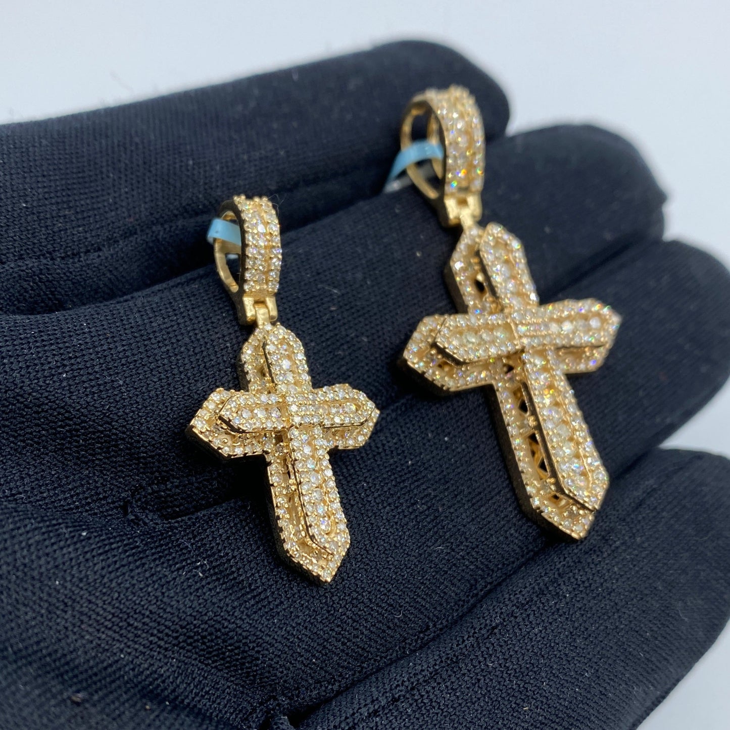 14K Saint 3D Cross Diamond Pendant