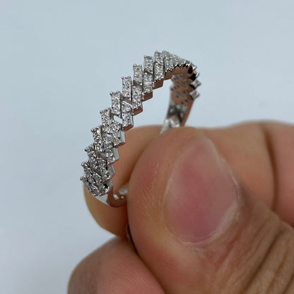 10K Classic Cuban Link Diamond Ring