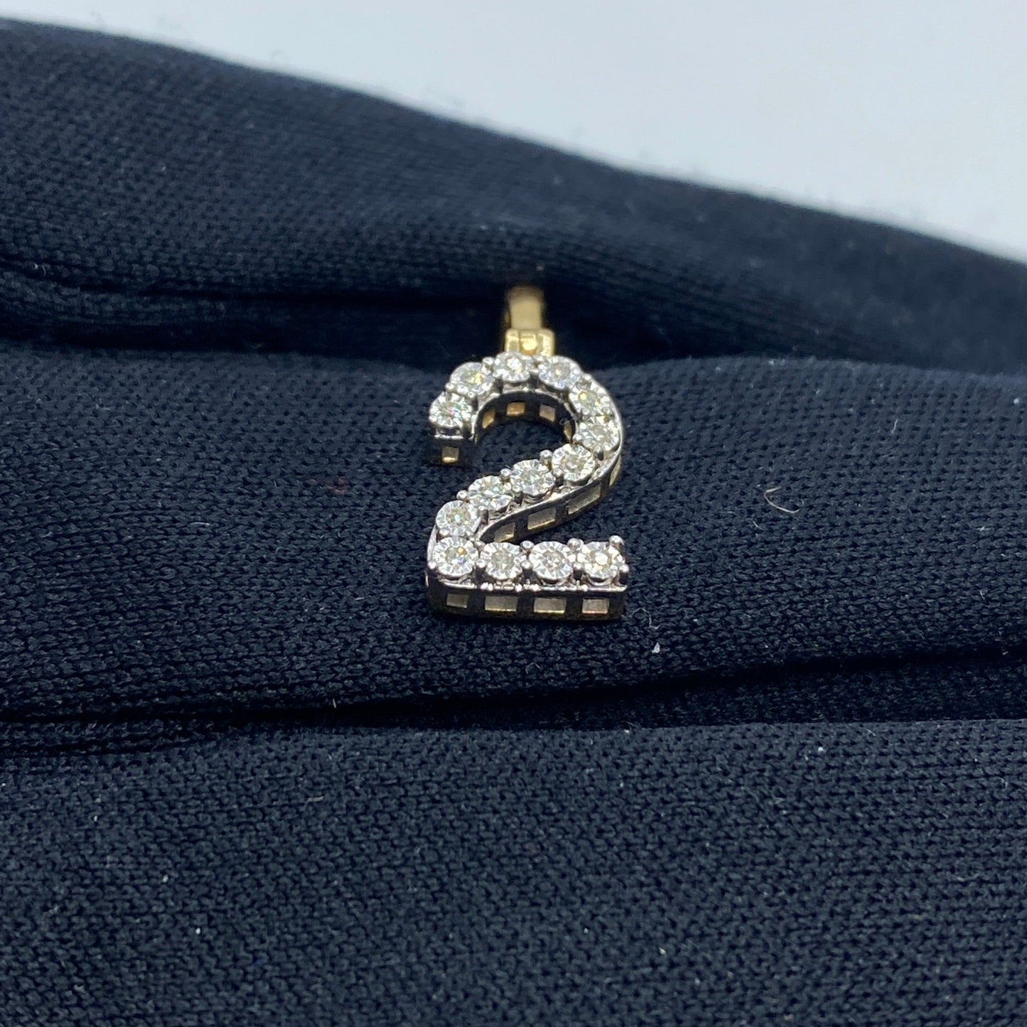 14k Number 2 Diamond Pendant
