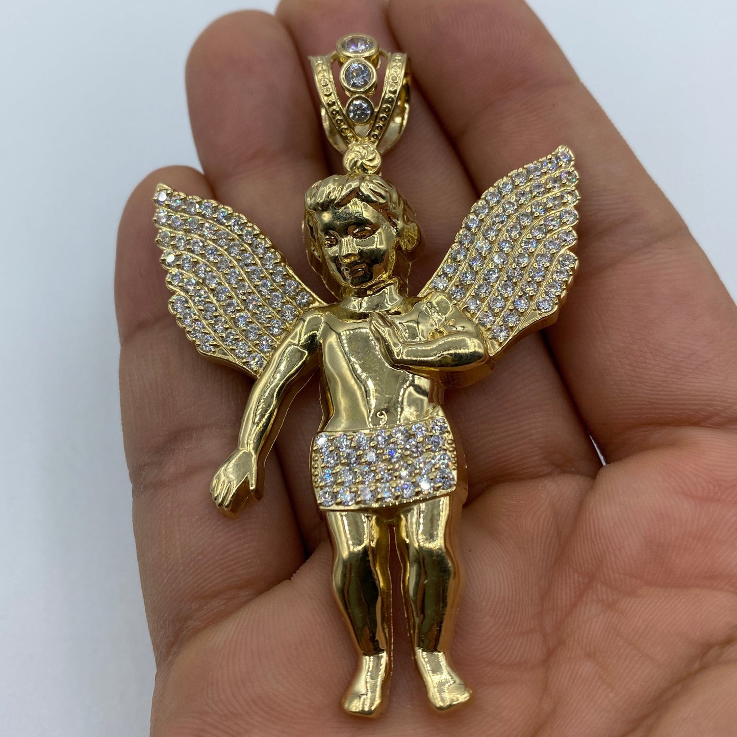 14K Baby Angel Pendant 3.0"