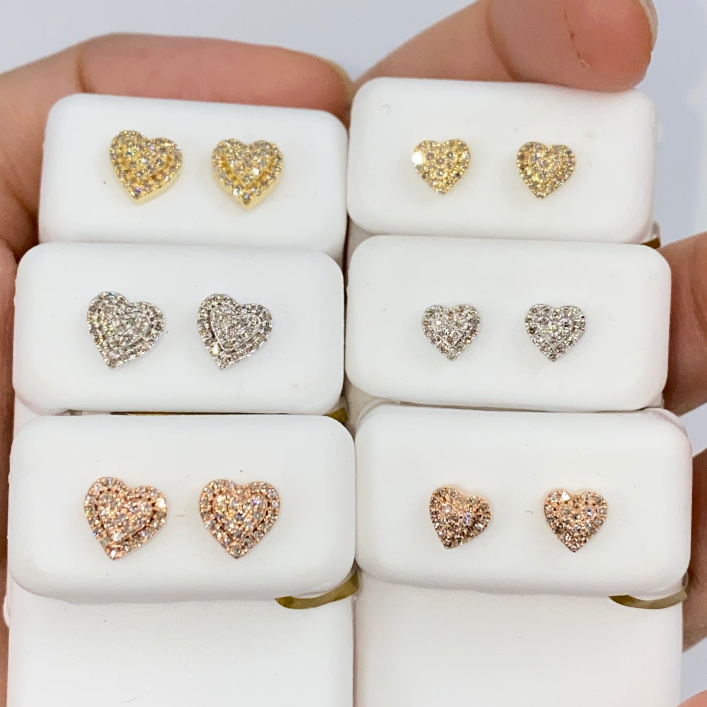 10K Classic Heart Diamond Earrings