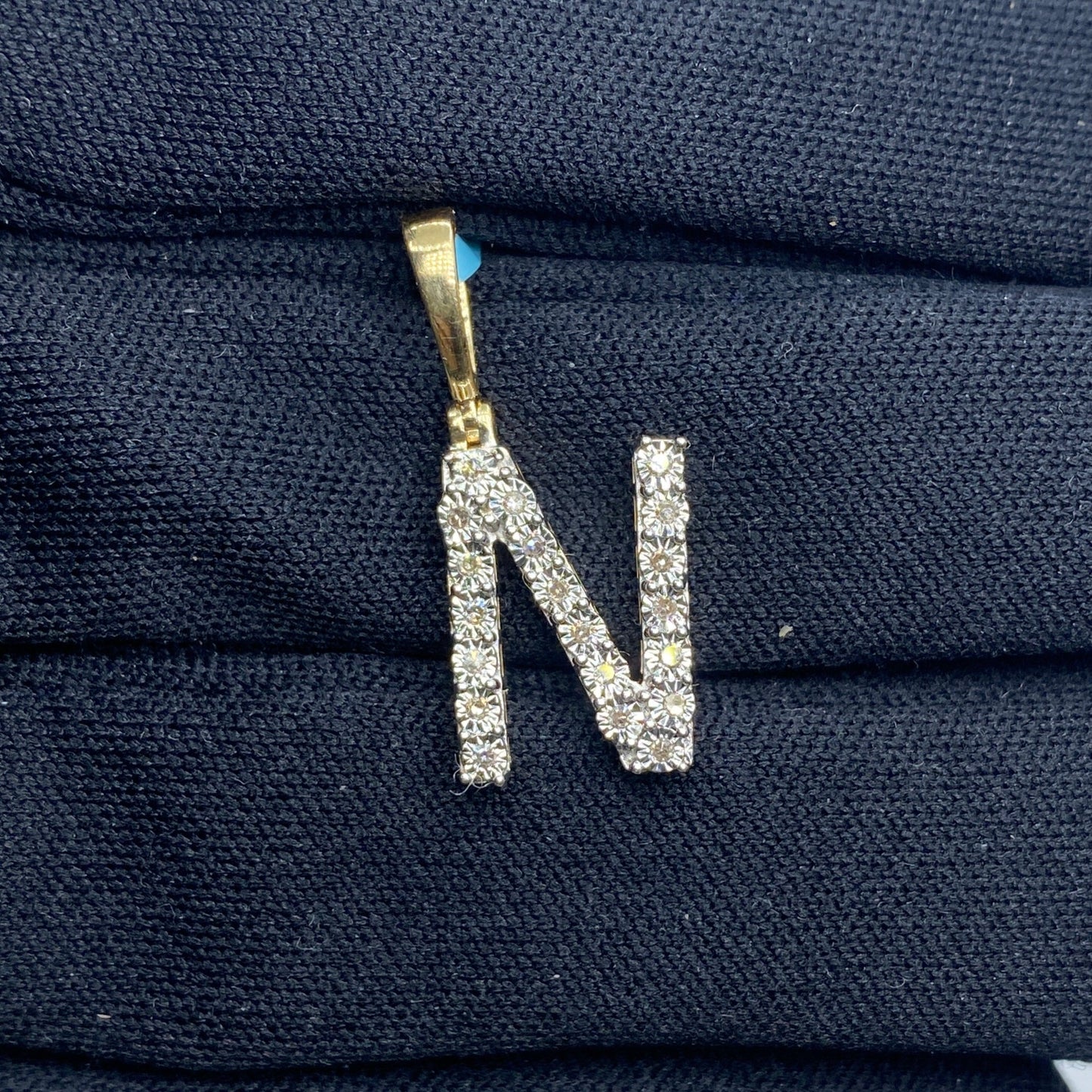 14k Single Stone Initial N Pendant