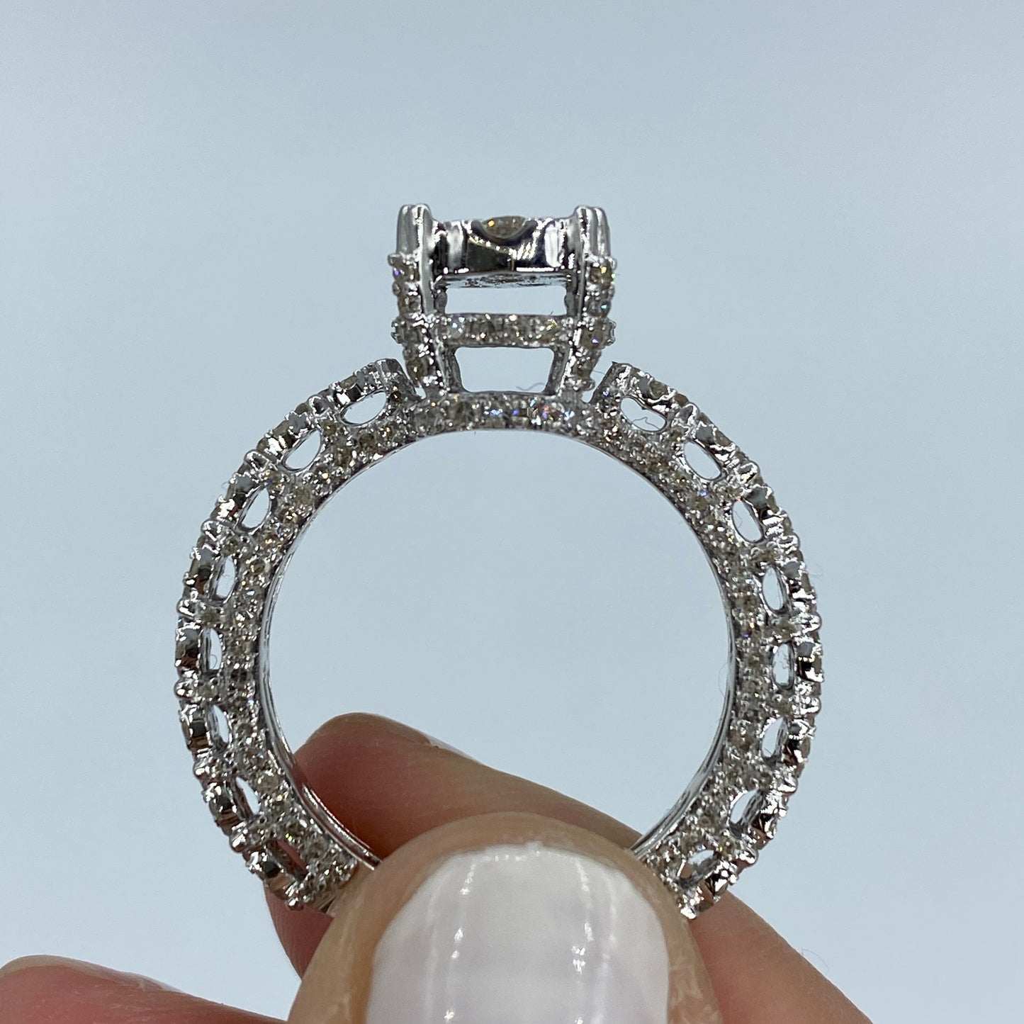 14K Bloom Circle Diamond Engagement Ring with Stacking Band