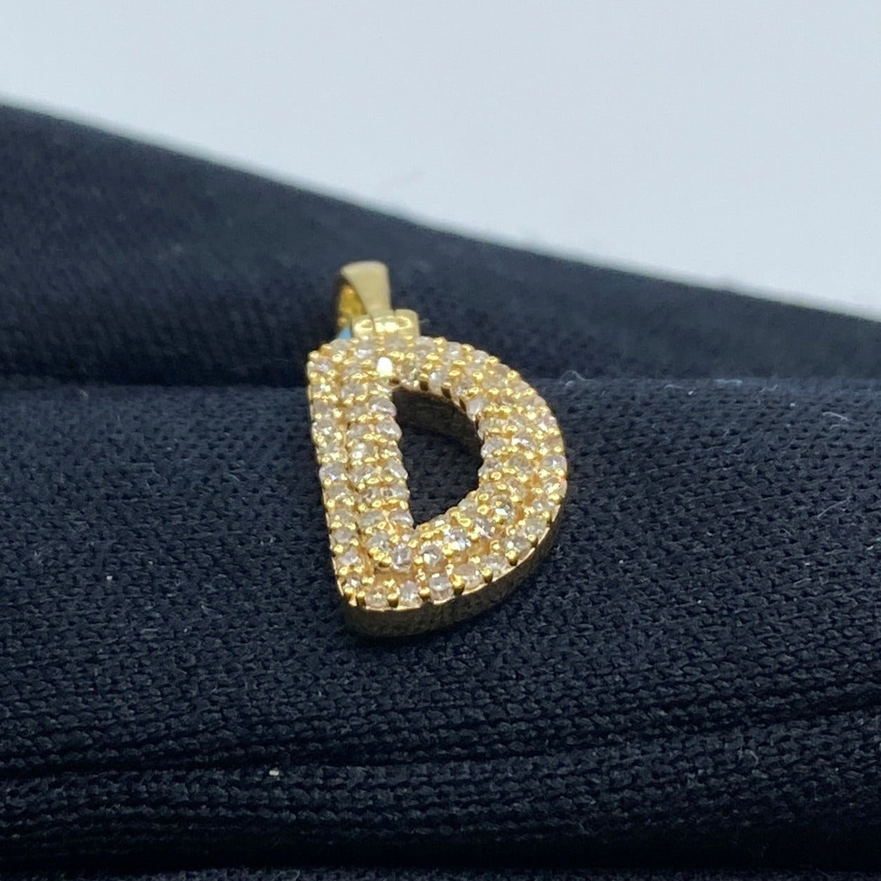 14K Initial D Bubble Pendant