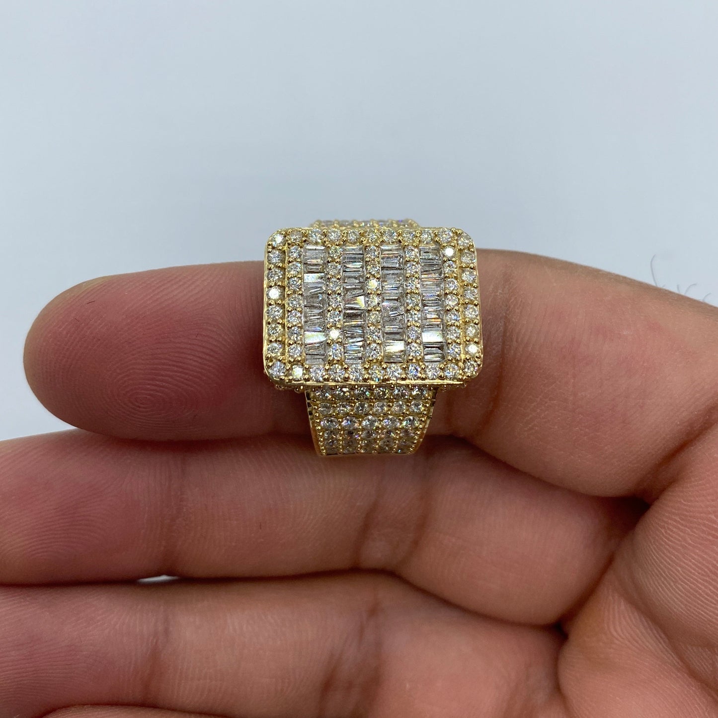 14K Rectangle Diamond Baguette Ring 5.65ct