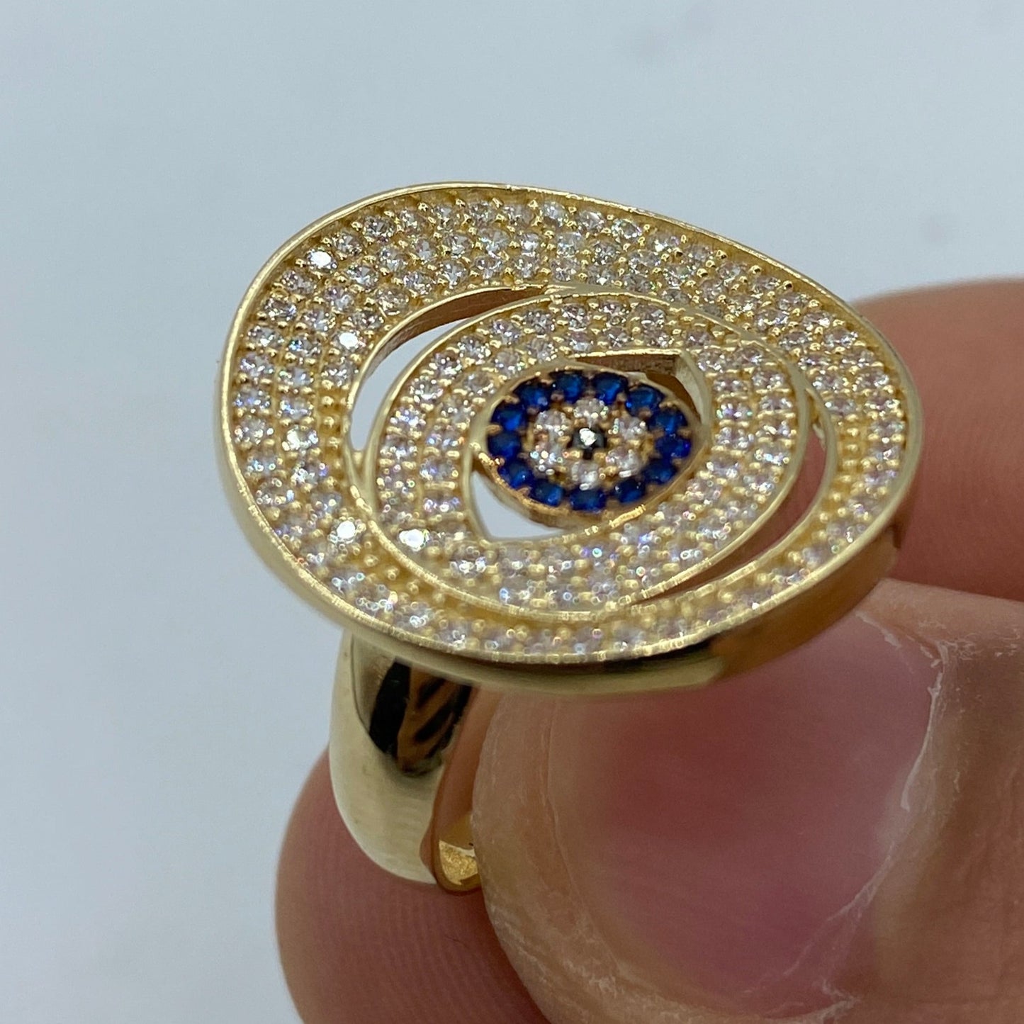 14K Round Evil Eye Ring