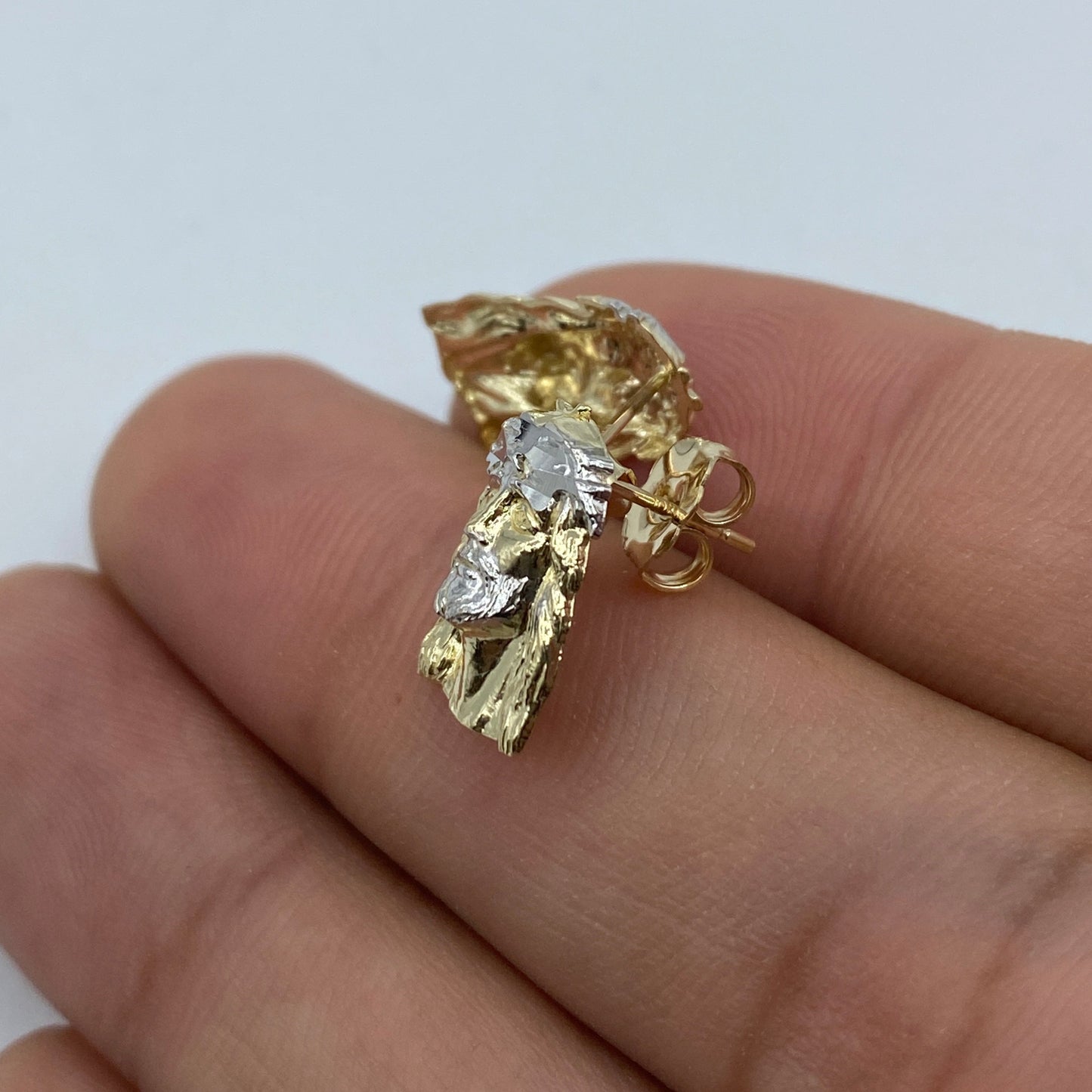 14K Jesus Head Earrings 0.5"