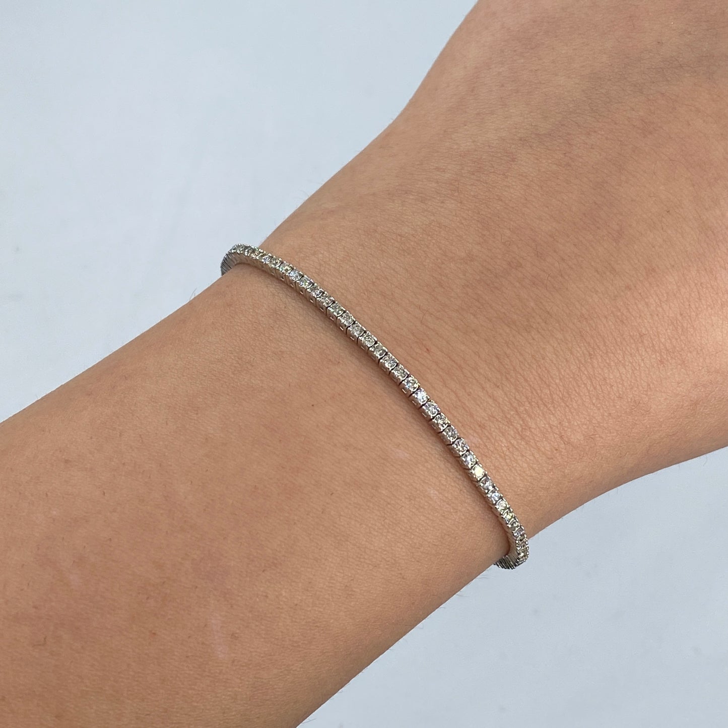 14K 2MM Diamond Tennis Bracelet 6.5-7"