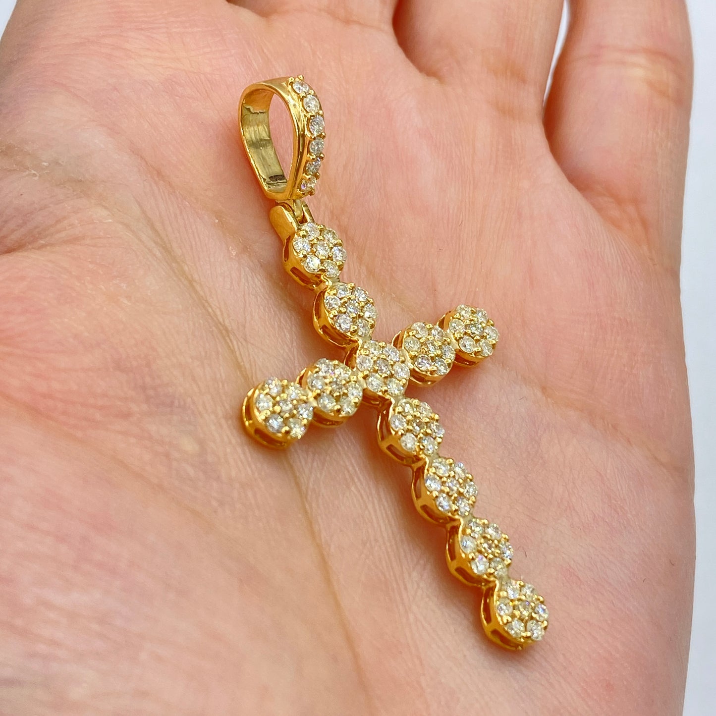 10K Issac Cross Diamond Pendant