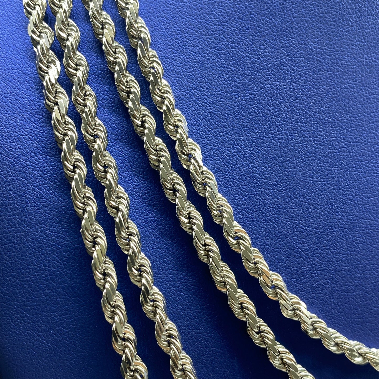 Rope Chain Necklace Real 10K White Gold Full Collection
