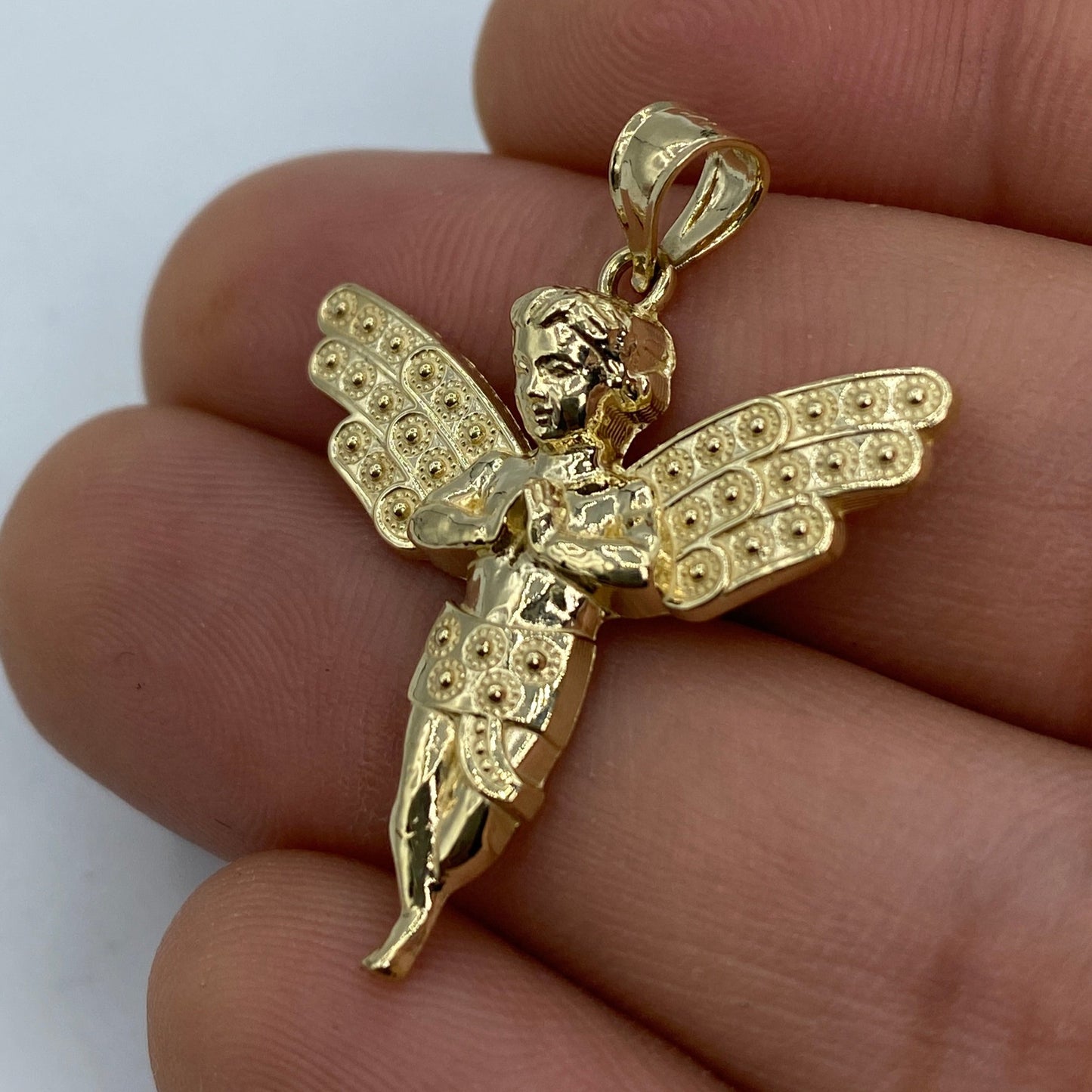 14K Baby Angel Pendant 1.3"