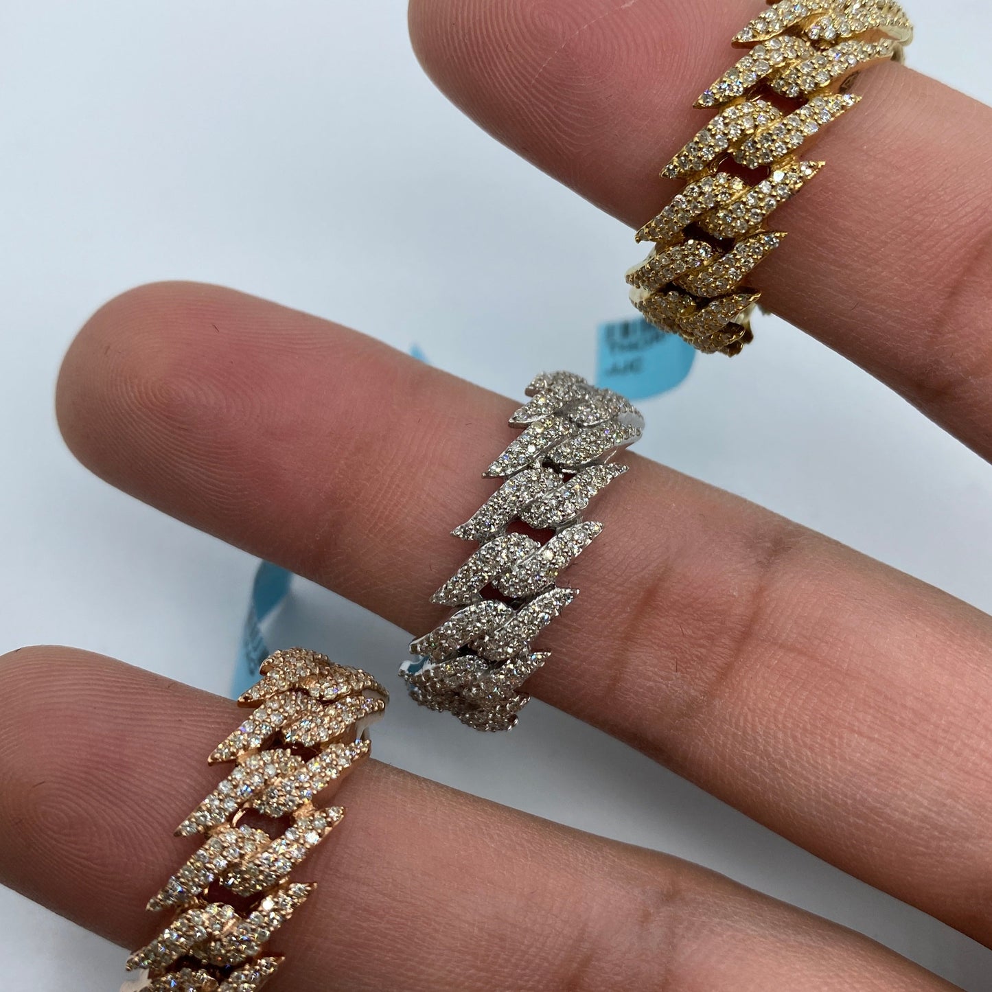 14K Gold 10MM Eternity Cuban Thorn Diamond Ring
