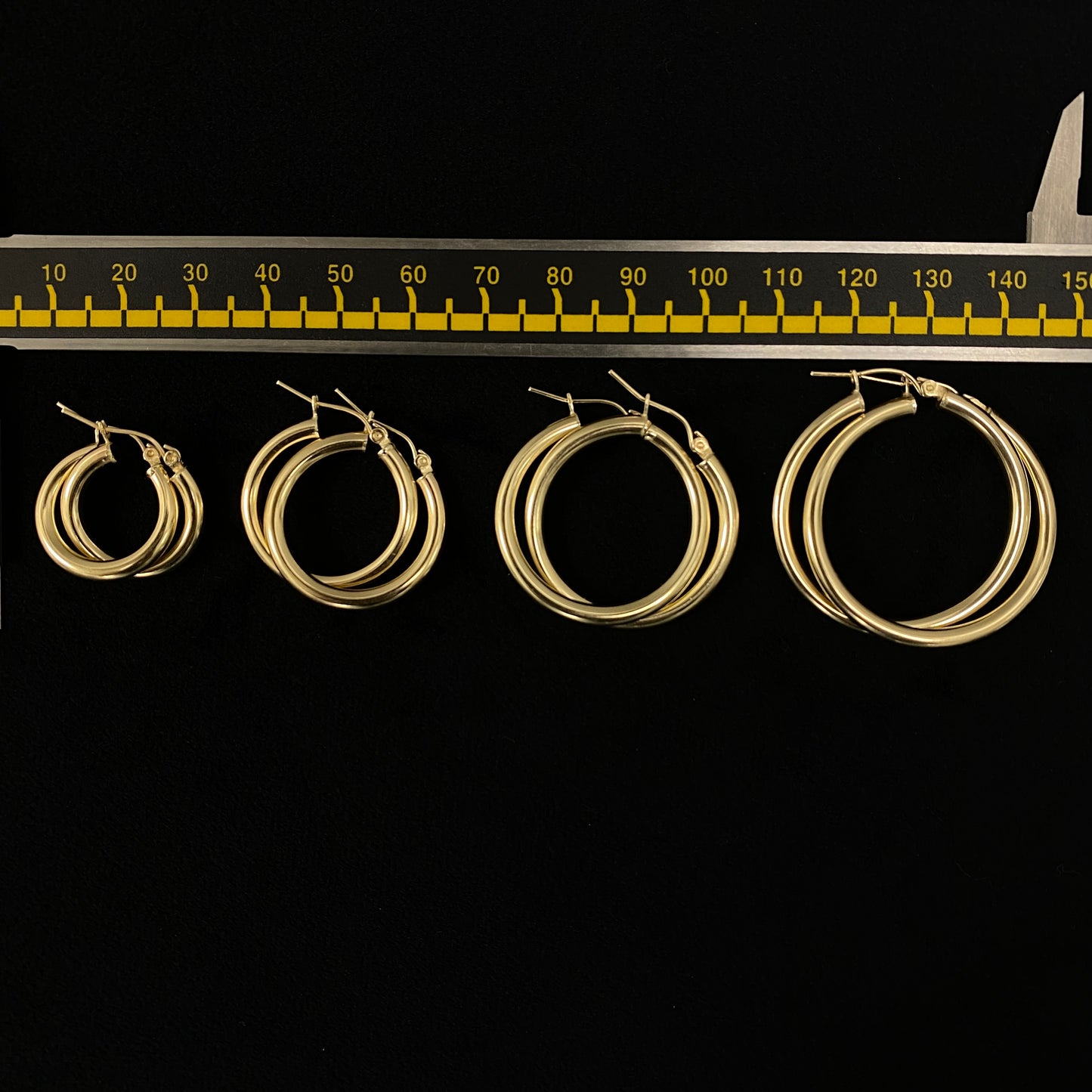 10K 3.2MM Yellow Gold Hoop Earrings