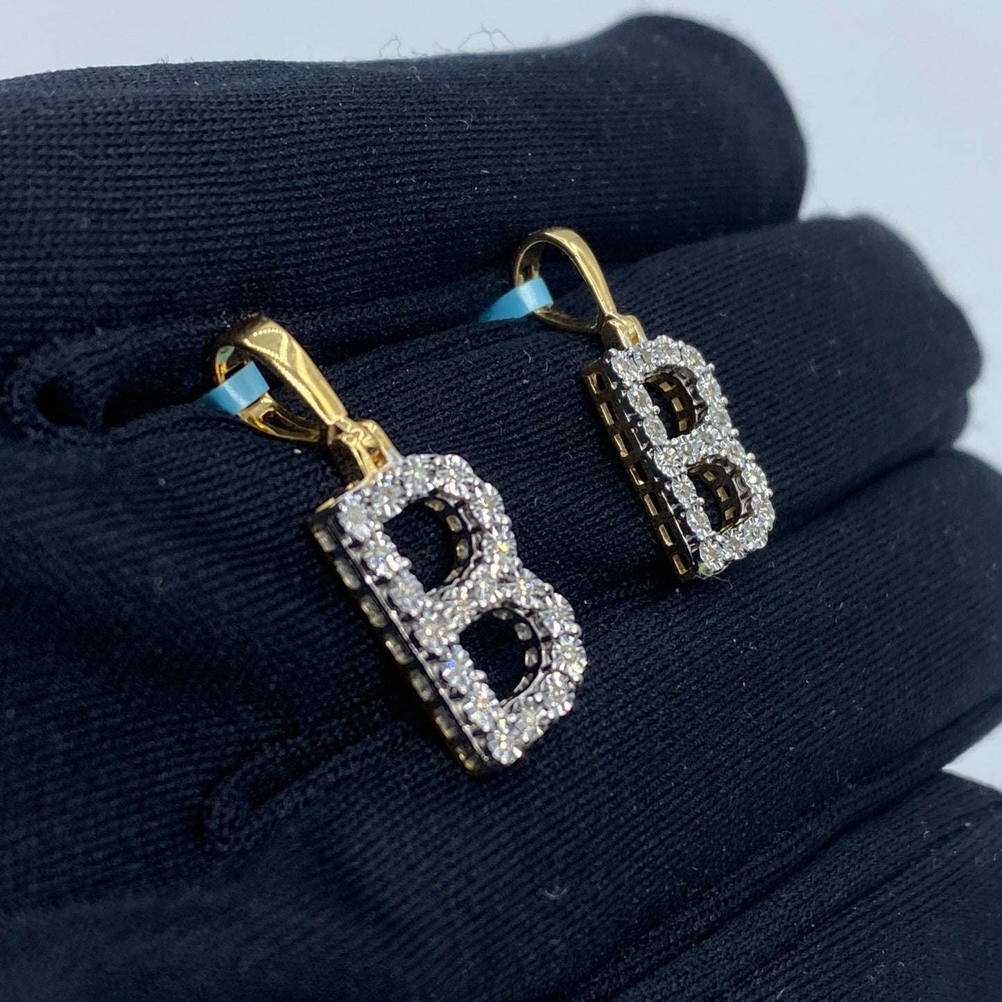 14k Single Stone Initial B Pendant