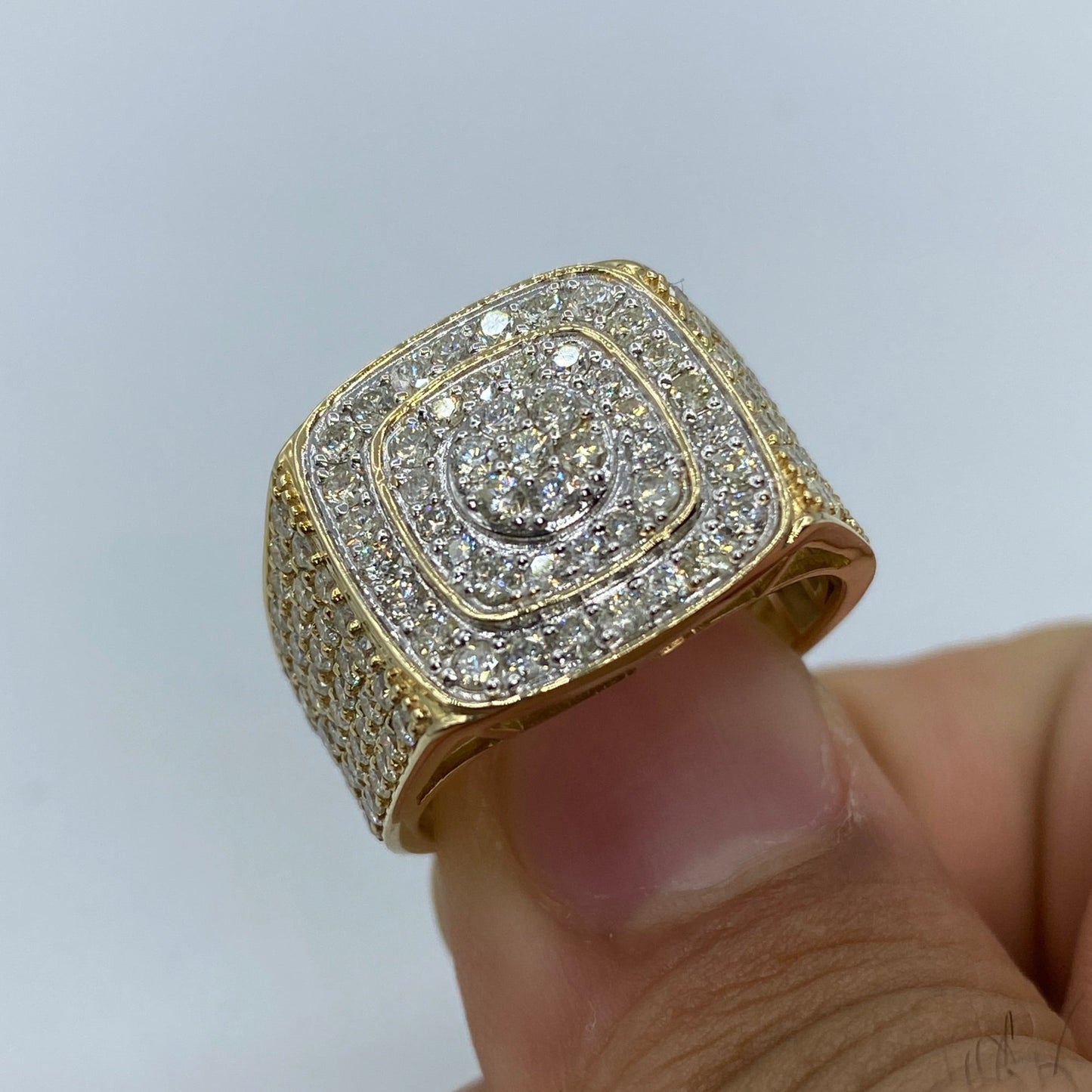 10K Round Square Champion Diamond Ring