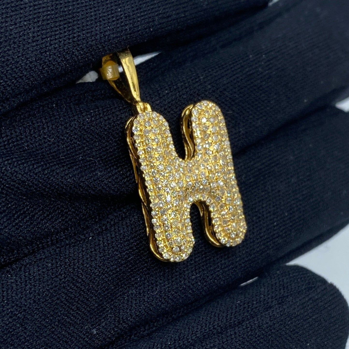 Initial H Bubble Pendant