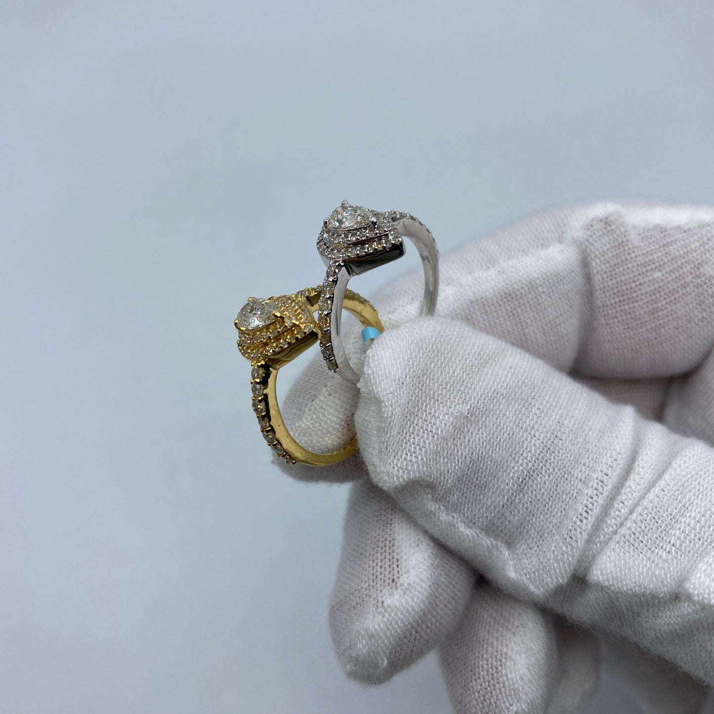 14K Large Pear Stone Diamond Engagement Ring
