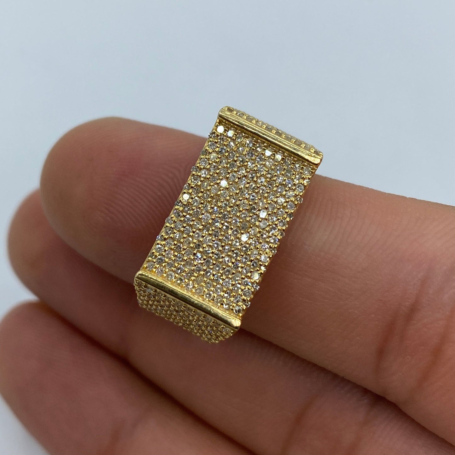 10K Rectangle Olympian Diamond Ring