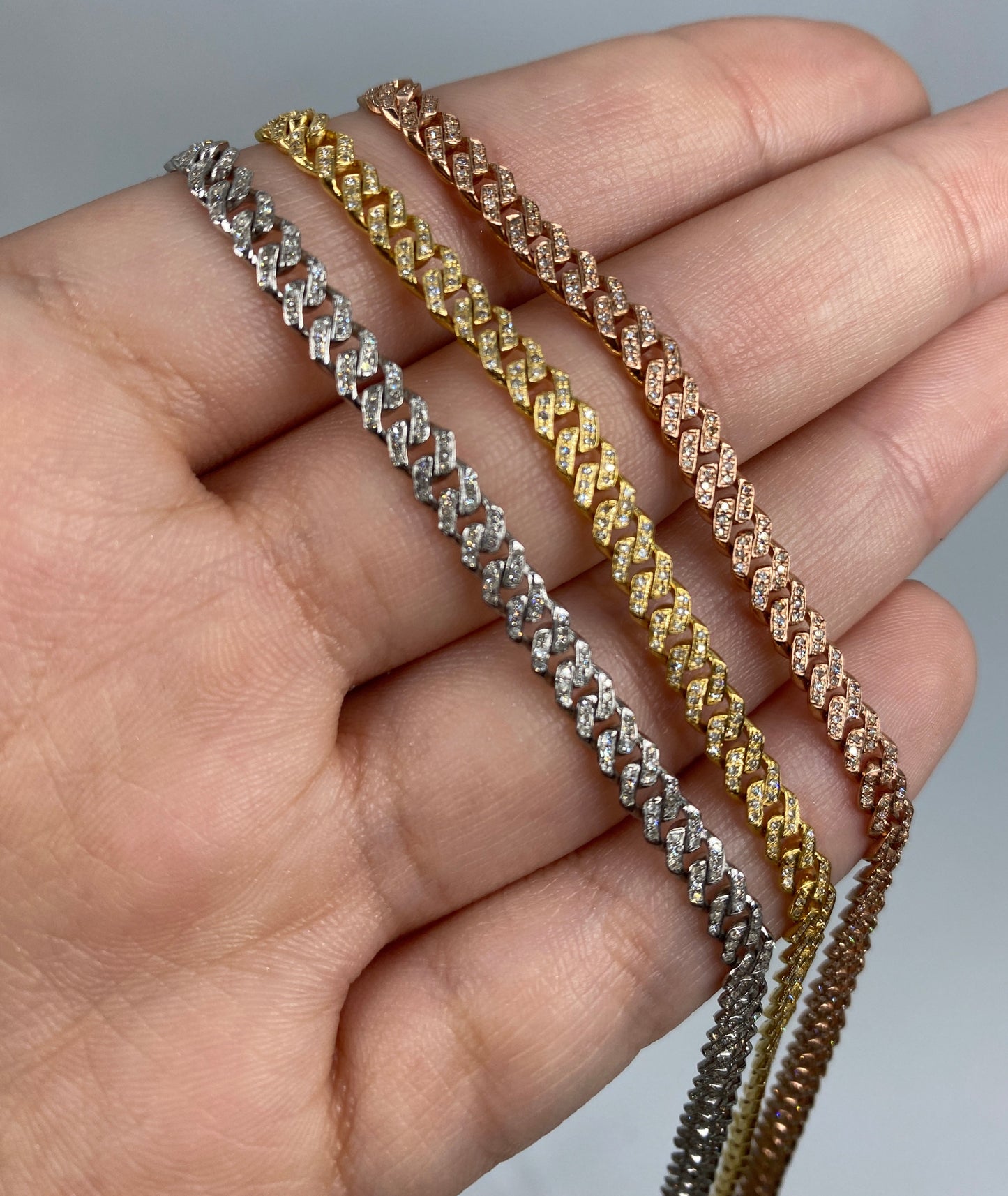 10K 4.5MM Diamond Cuban Link Chain